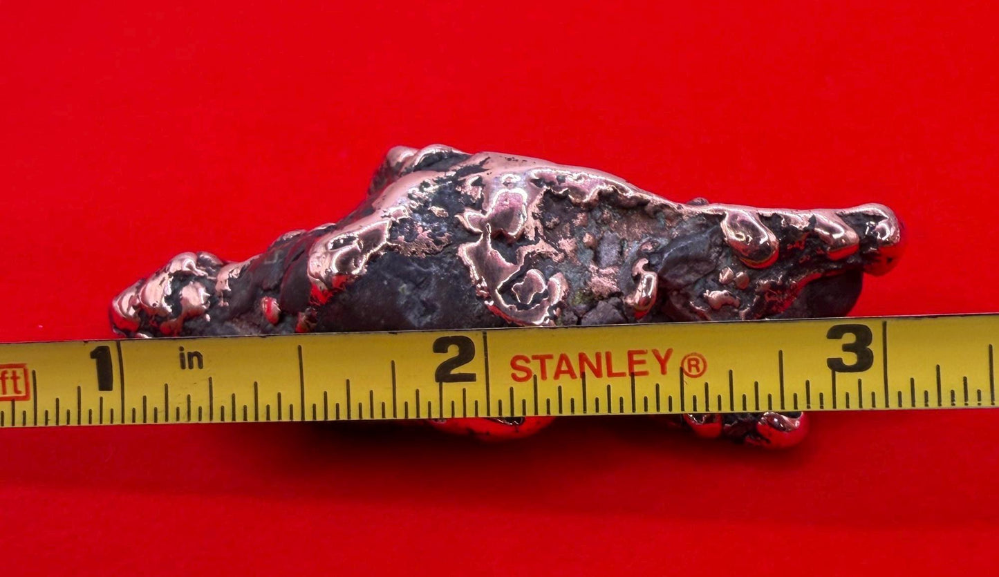 Michigan Float Copper Nugget: Keweenaw Native Copper, Energy Grounding, 50.73g