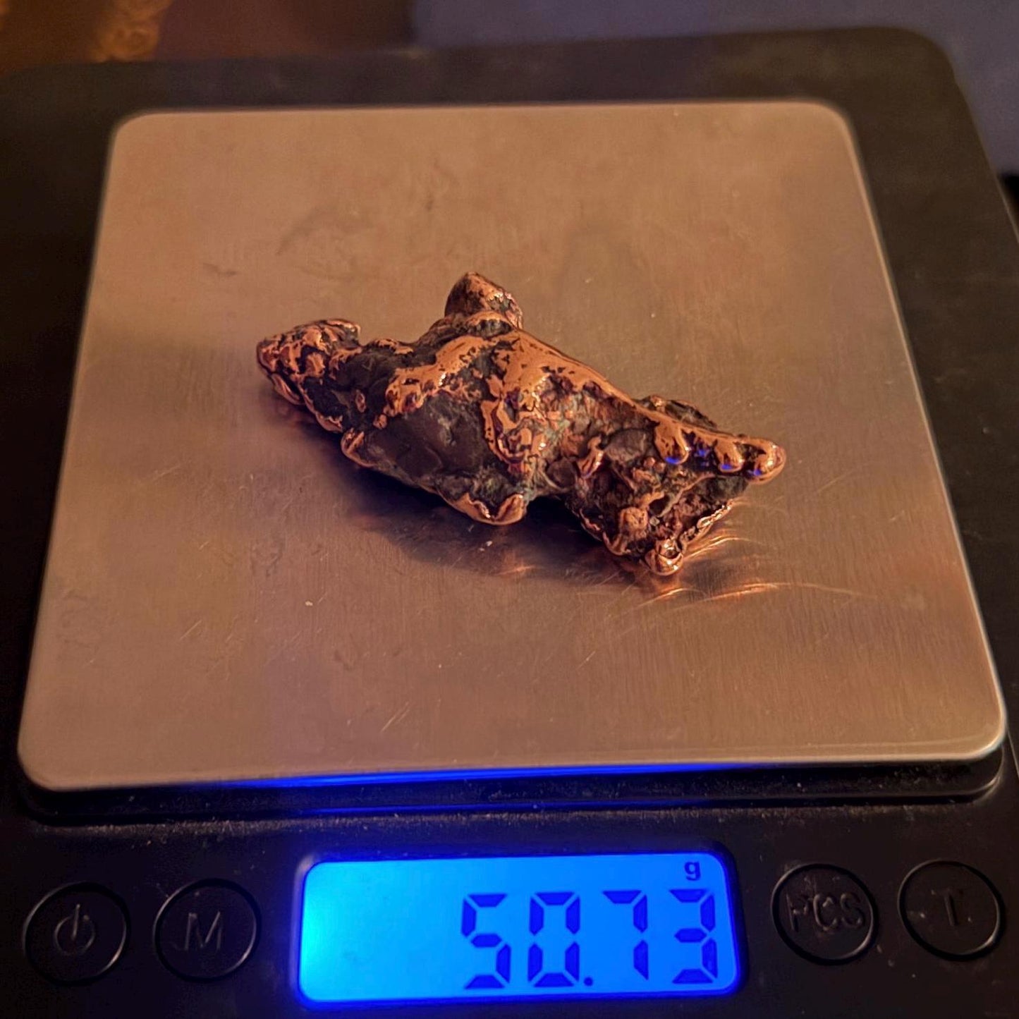 Michigan Float Copper Nugget: Keweenaw Native Copper, Energy Grounding, 50.73g