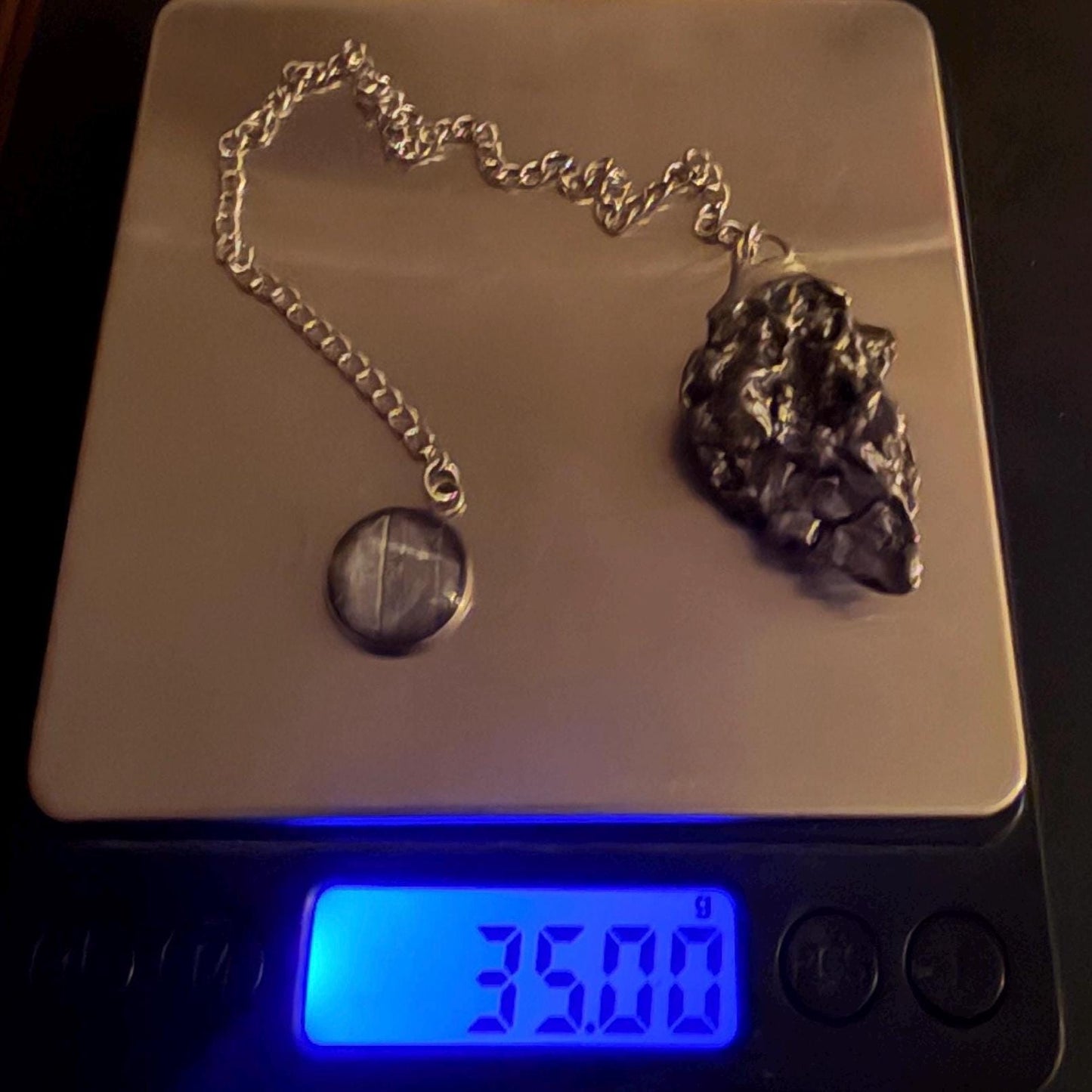 Campo del Cielo Meteorite Pendulum, Rare Cosmic Divination Tool, Crystal Healing Gift, 35.00g