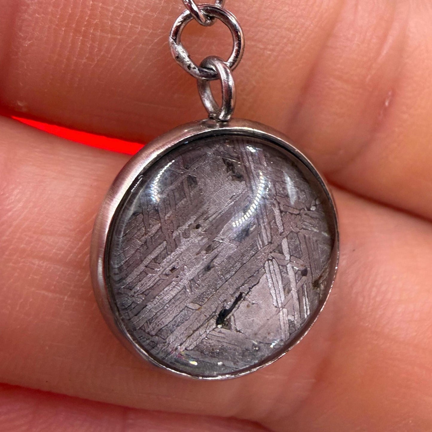 Canyon Diablo Meteorite Pendulum with Etched Meteorite Grip – 30.35g