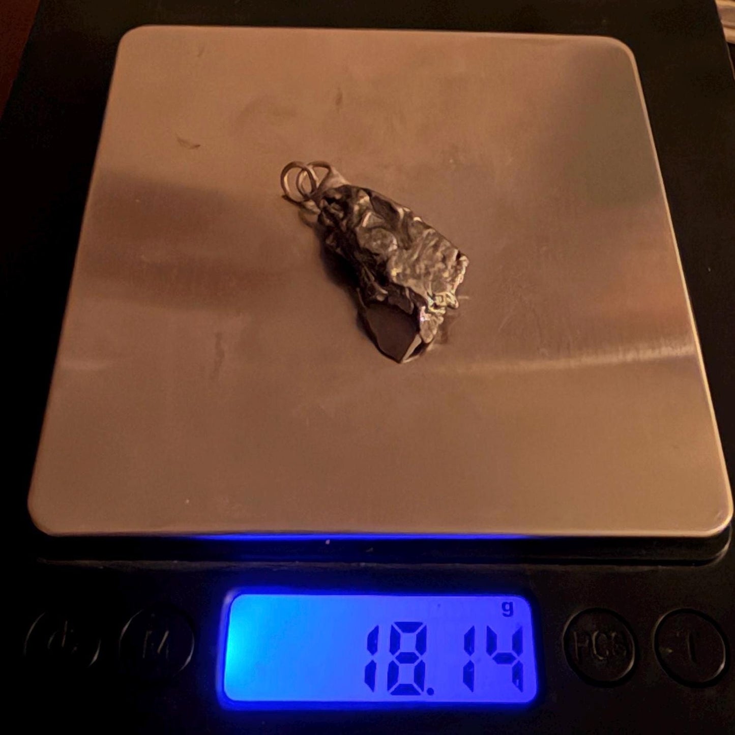 Campo del Cielo Meteorite Pendant: Authentic Iron Meteorite Jewelry, 18.14g