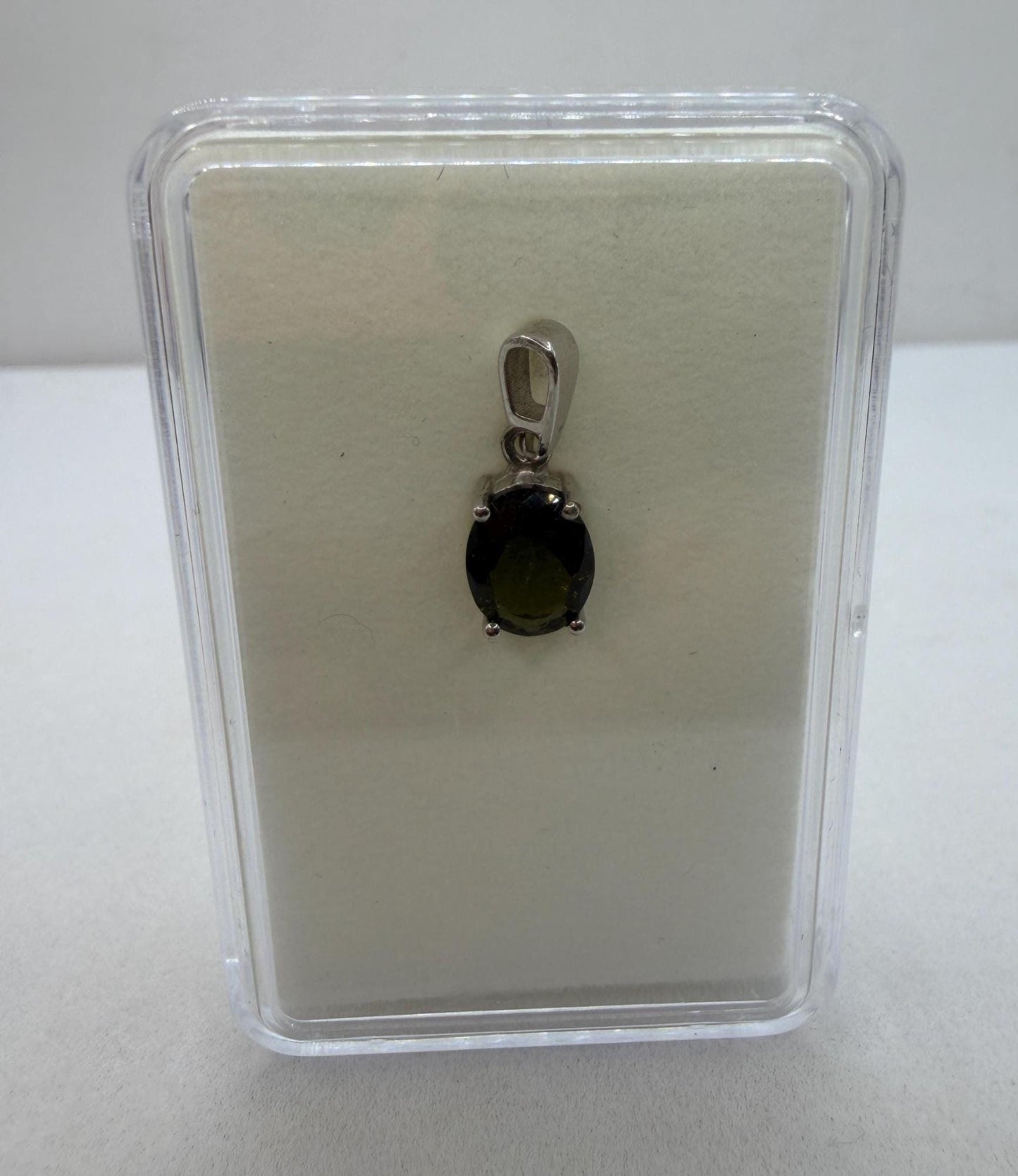 Authentic Moldavite Tektite Pendant: Gem-Cut, Czech Republic, Reiki Energy