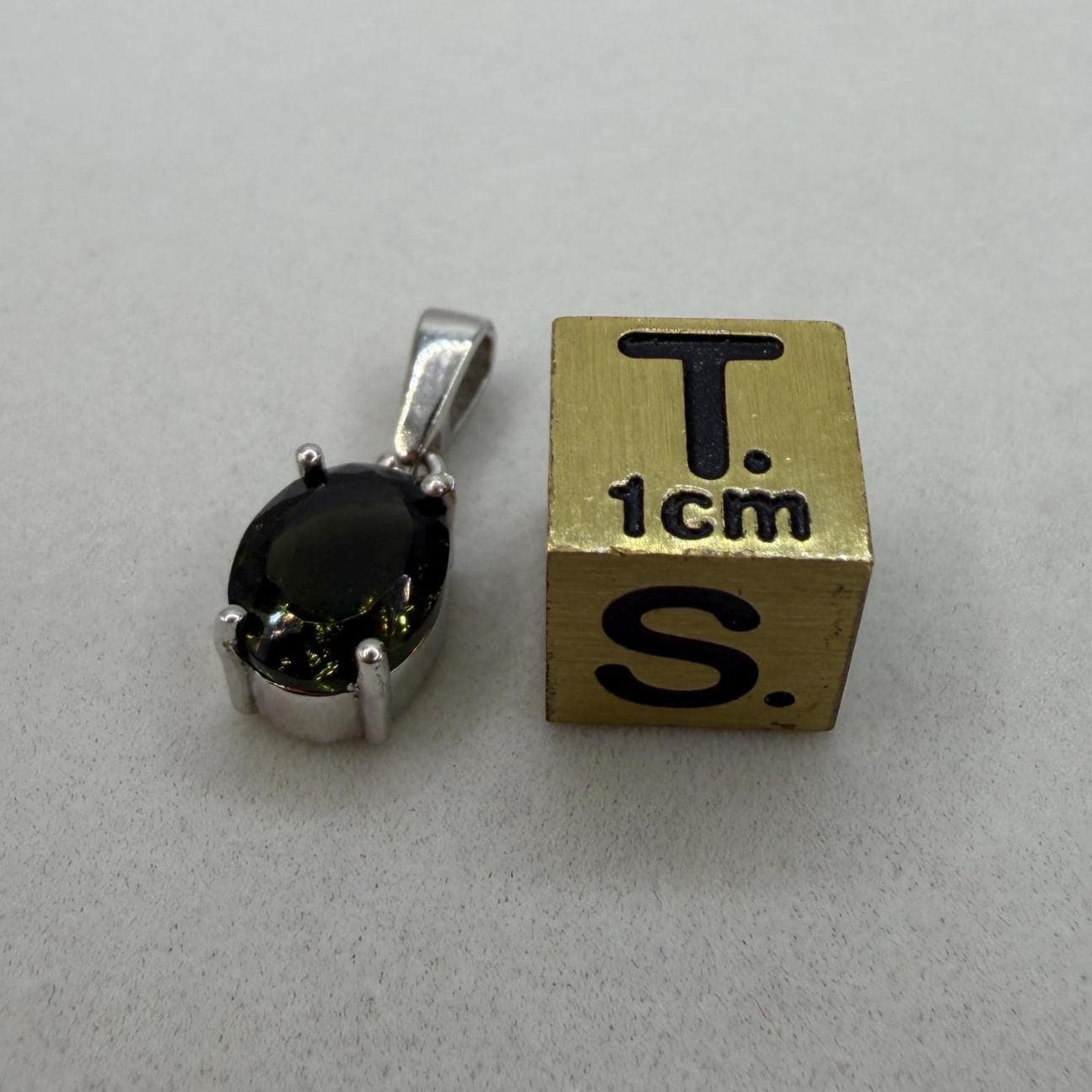 Authentic Moldavite Tektite Pendant: Gem-Cut, Czech Republic, Reiki Energy