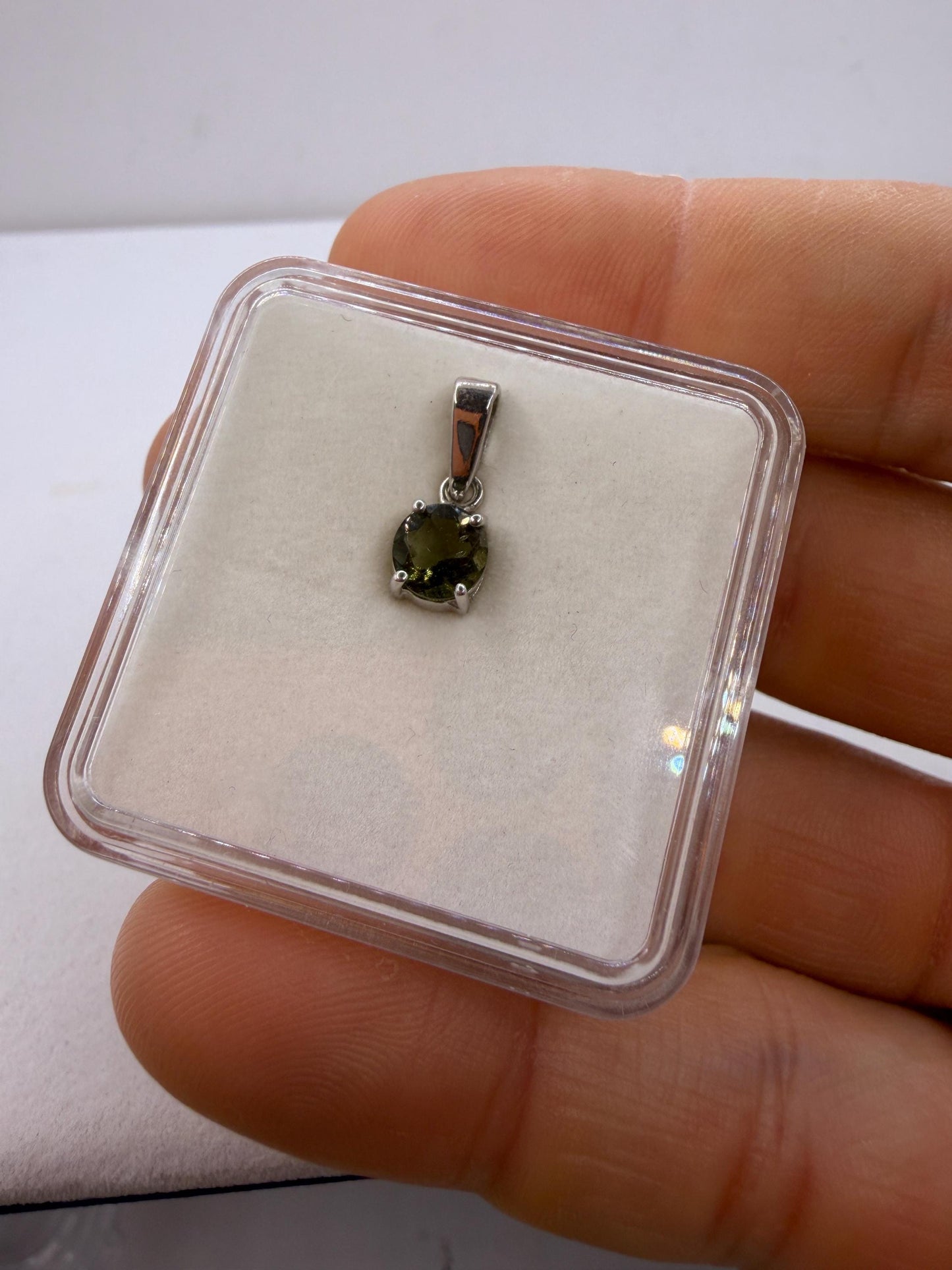 Authentic Moldavite Tektite Pendant: Gem-Cut, Czech Republic, Reiki Energy