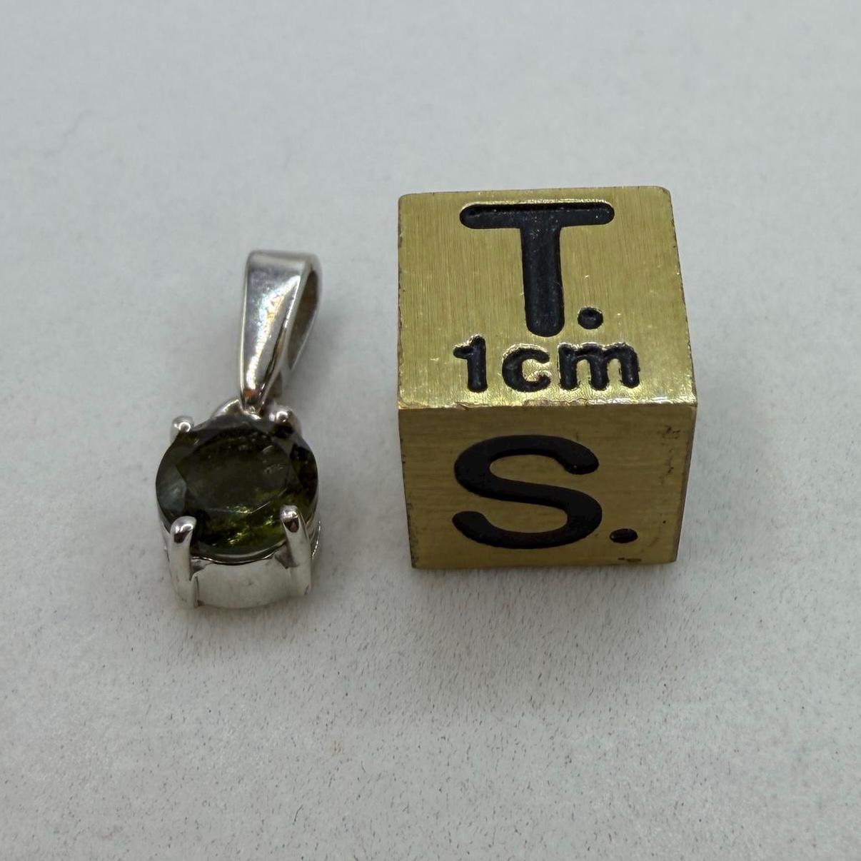 Authentic Moldavite Tektite Pendant: Gem-Cut, Czech Republic, Reiki Energy