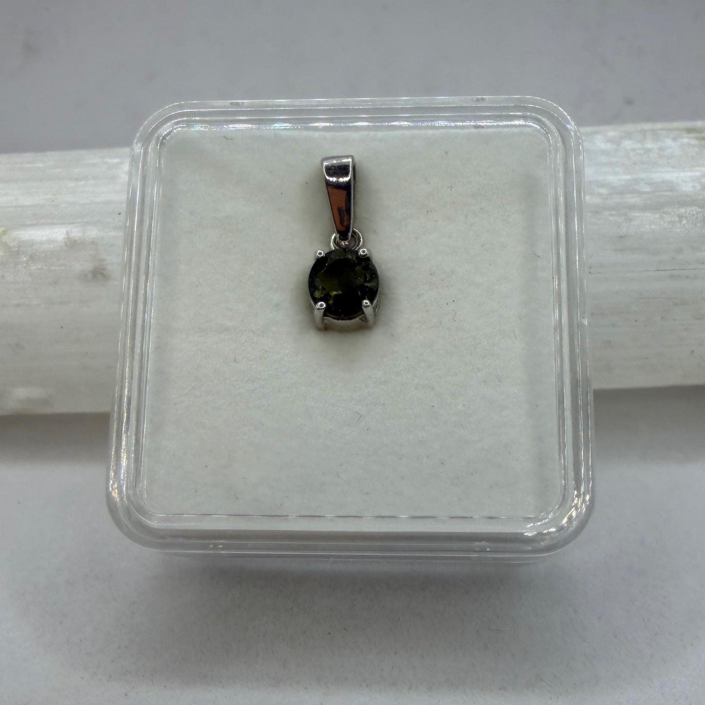 Authentic Moldavite Tektite Pendant: Gem-Cut, Czech Republic, Reiki Energy