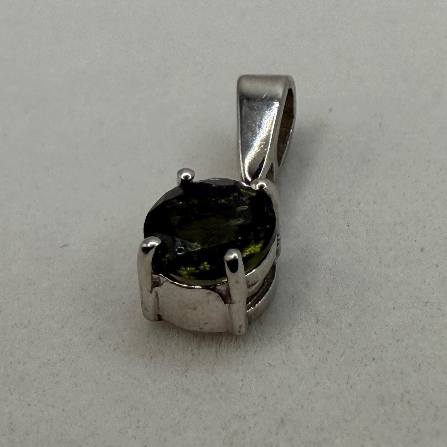 Authentic Moldavite Tektite Pendant: Gem-Cut, Czech Republic, Reiki Energy