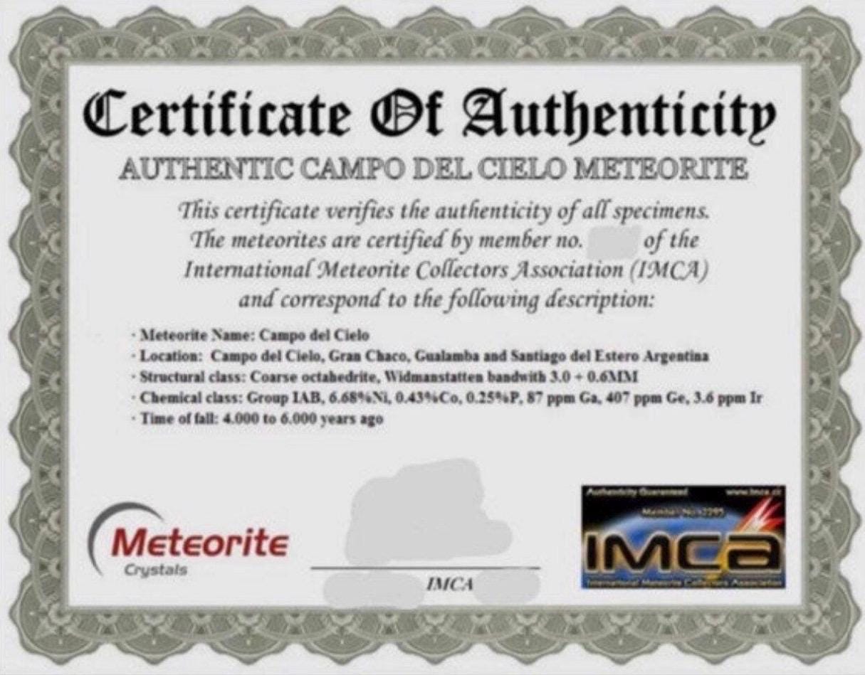 Campo del Cielo Meteorite Pendant: Authentic Astronomy Gift, Space Pendant, 26.60 Grams