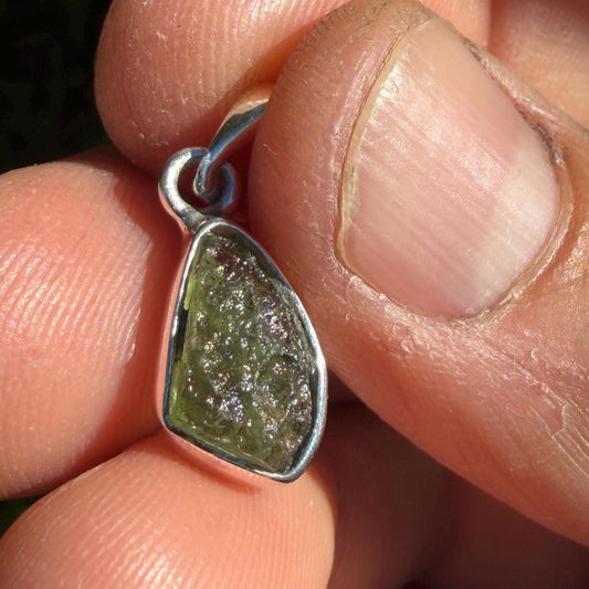Authentic Moldavite Tektite Pendant: Czech Republic, Reiki Energy