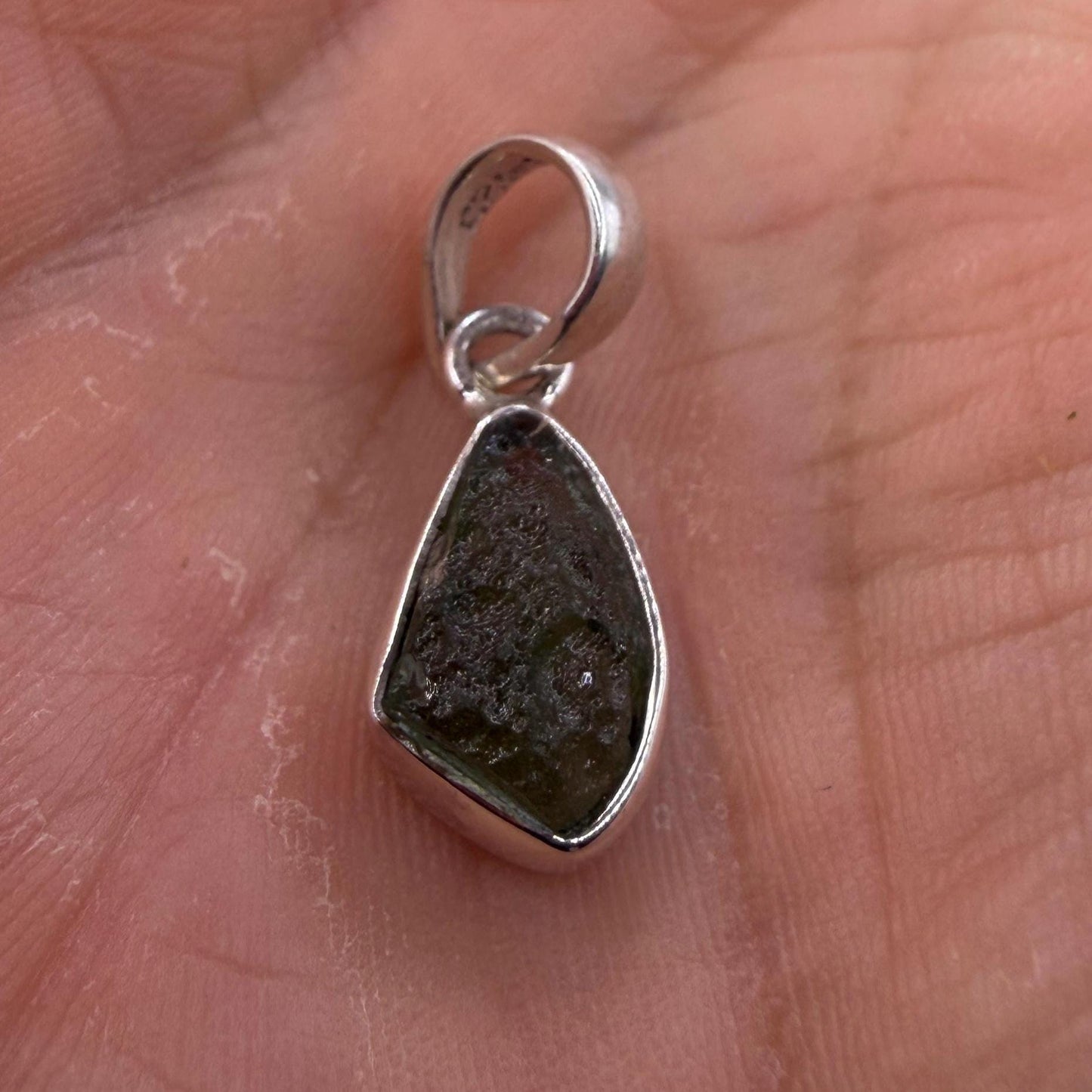 Authentic Moldavite Tektite Pendant: Czech Republic, Reiki Energy