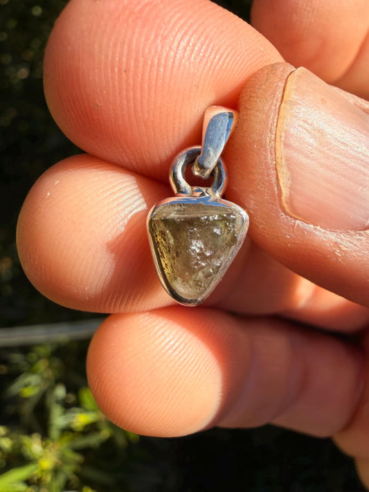 Authentic Moldavite Tektite Pendant: Czech Republic, Reiki Energy