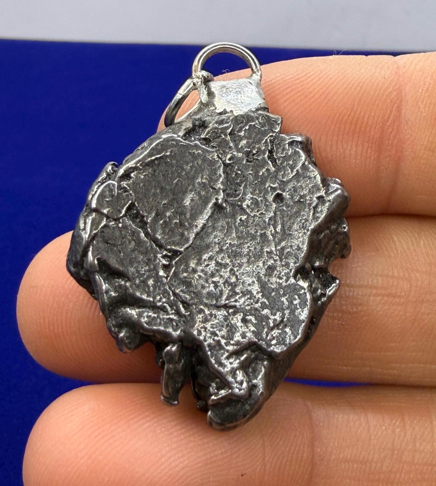 Campo del Cielo Meteorite Pendant: Authentic Iron Meteorite Jewelry, 26.14g