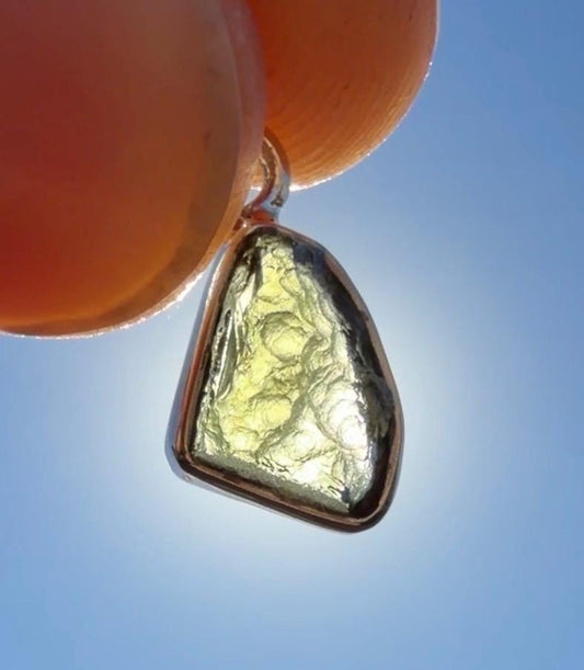 Authentic Moldavite Tektite Pendant: Czech Republic, Reiki Energy, 1.51g