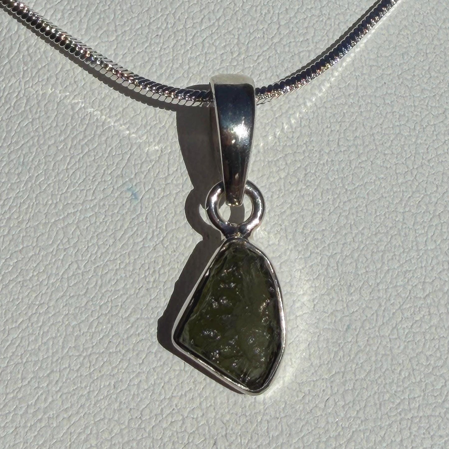 Authentic Moldavite Tektite Pendant: Czech Republic, Reiki Energy, 1.51g