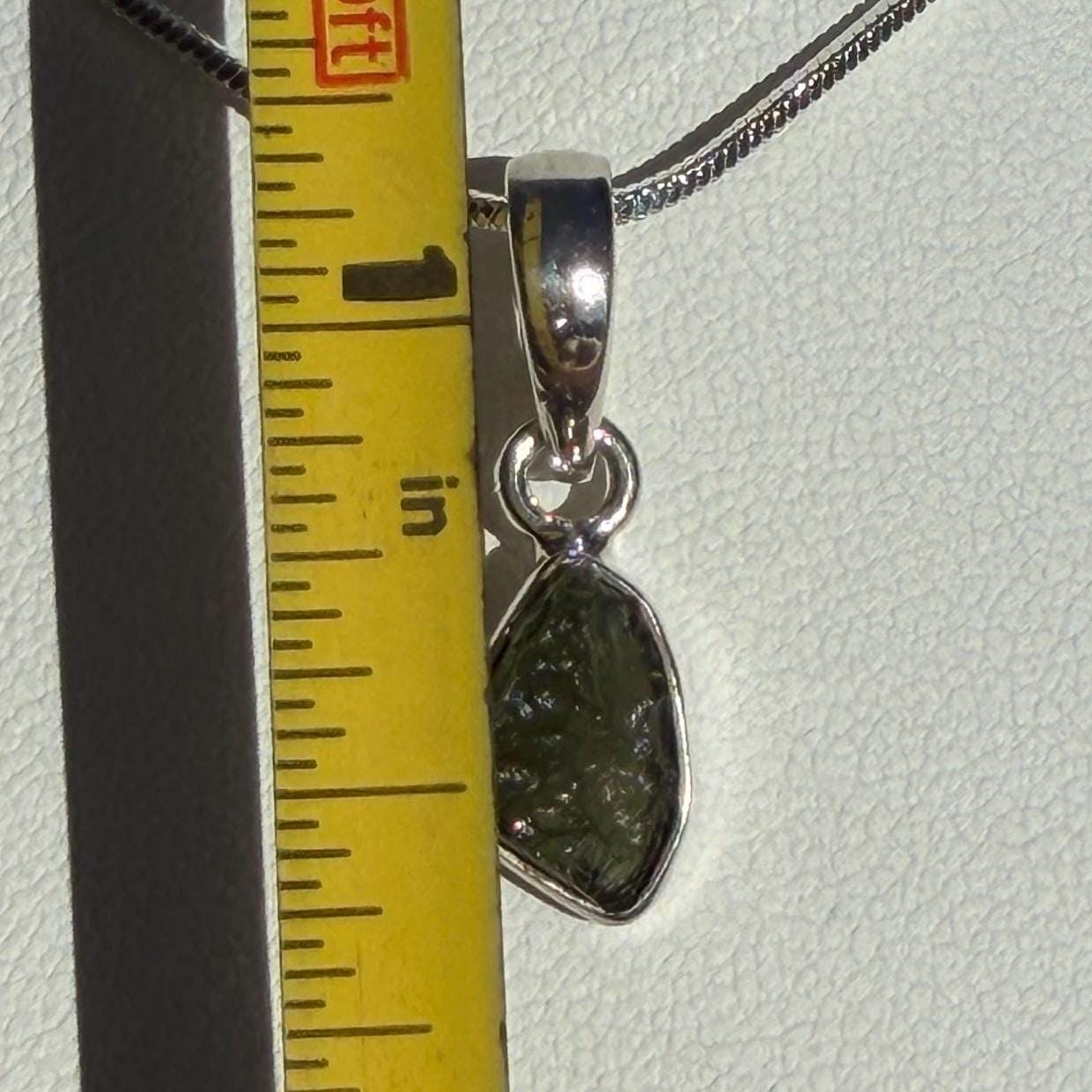 Authentic Moldavite Tektite Pendant: Czech Republic, Reiki Energy, 1.51g
