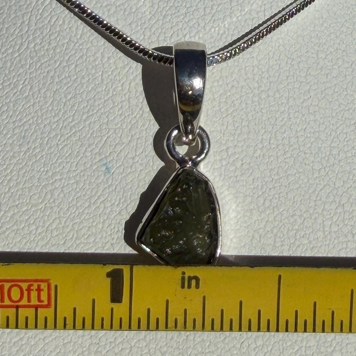Authentic Moldavite Tektite Pendant: Czech Republic, Reiki Energy, 1.51g
