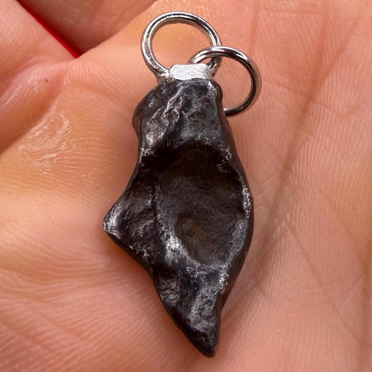 Agoudal Iron Meteorite Pendant: Handmade Astronomy Space Gift, Cosmic Pendant, 4.43 grams