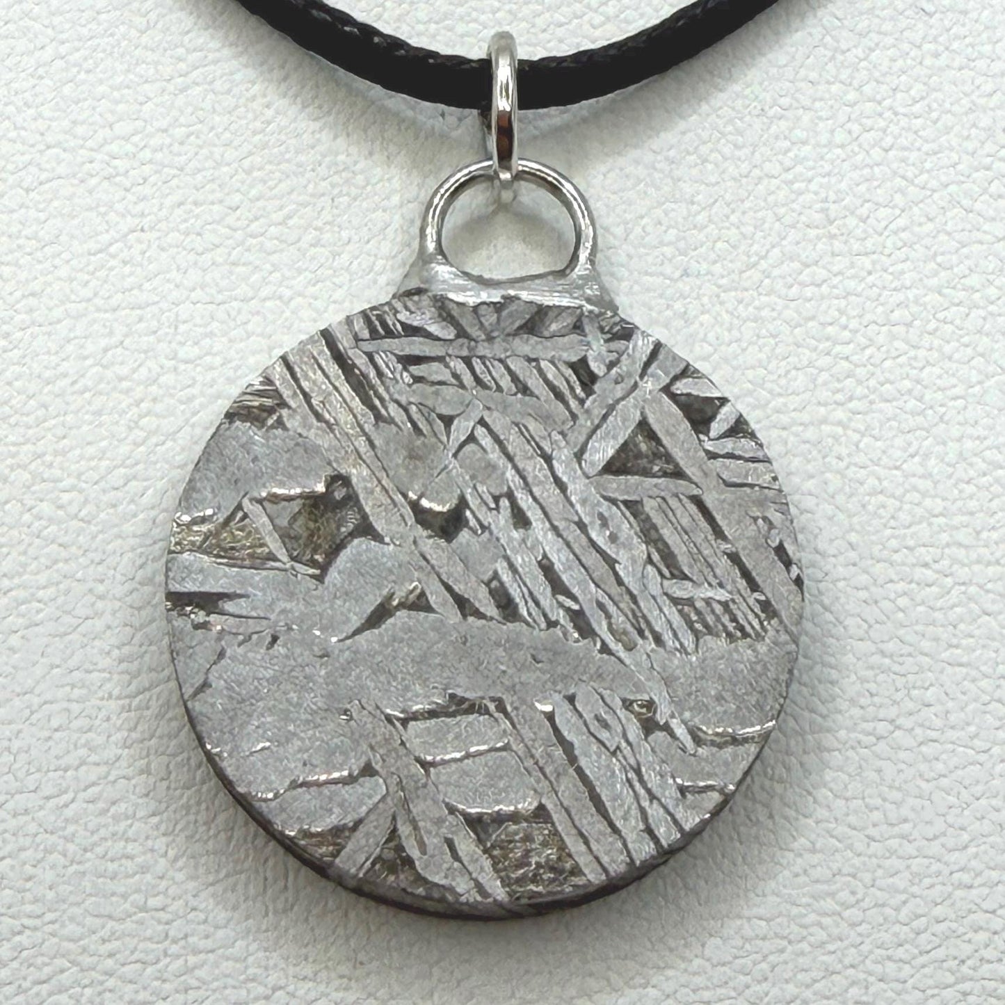 Aletai Meteorite Pendant, Space Jewelry, Etched Iron Widmanstätten 14.69g