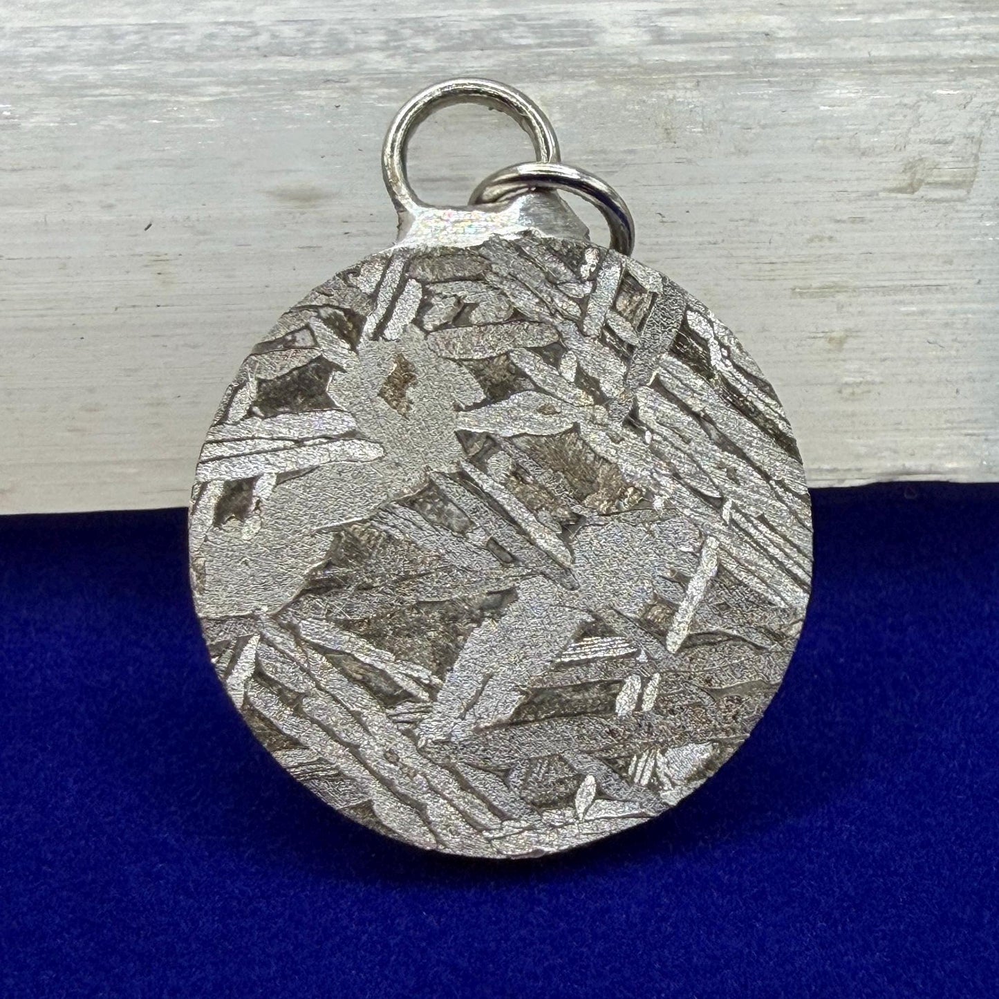 Aletai Meteorite Pendant, Space Jewelry, Etched Iron Widmanstätten 14.69g