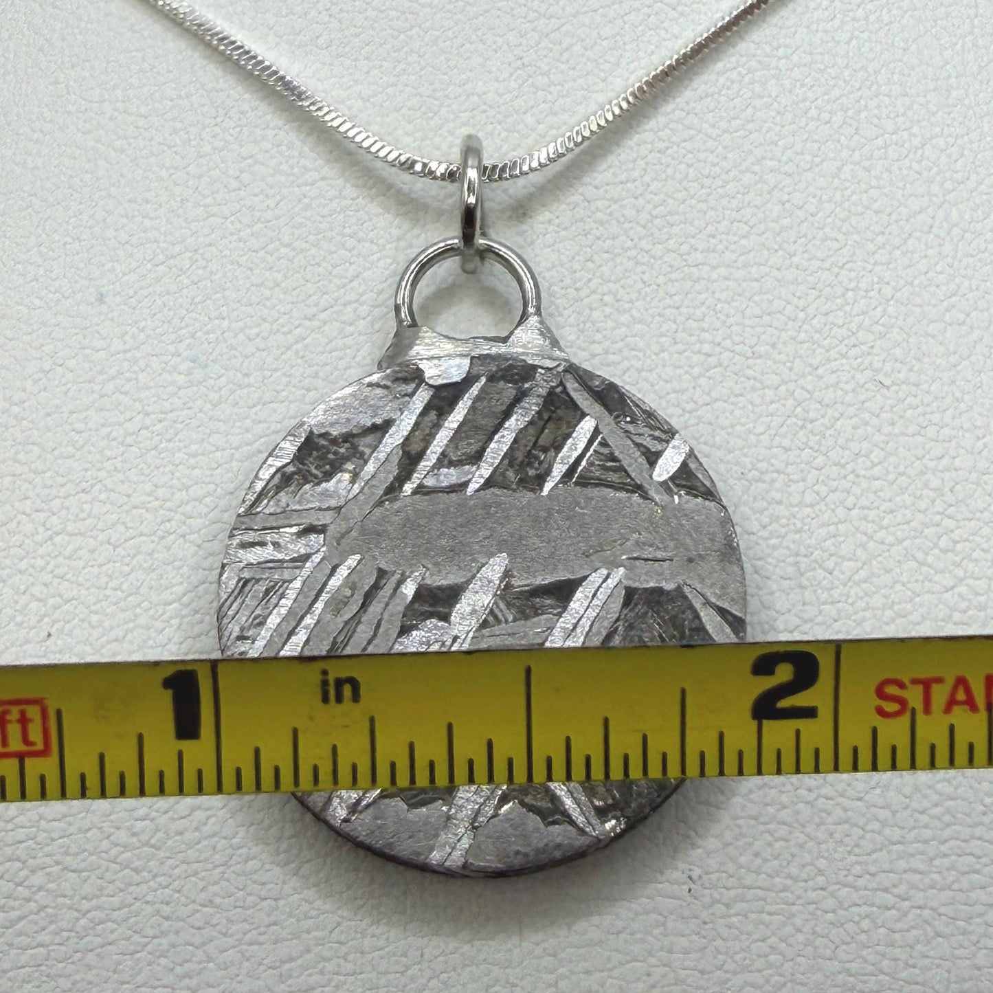 Aletai Meteorite Pendant, Space Jewelry, Etched Iron Widmanstätten 14.69g