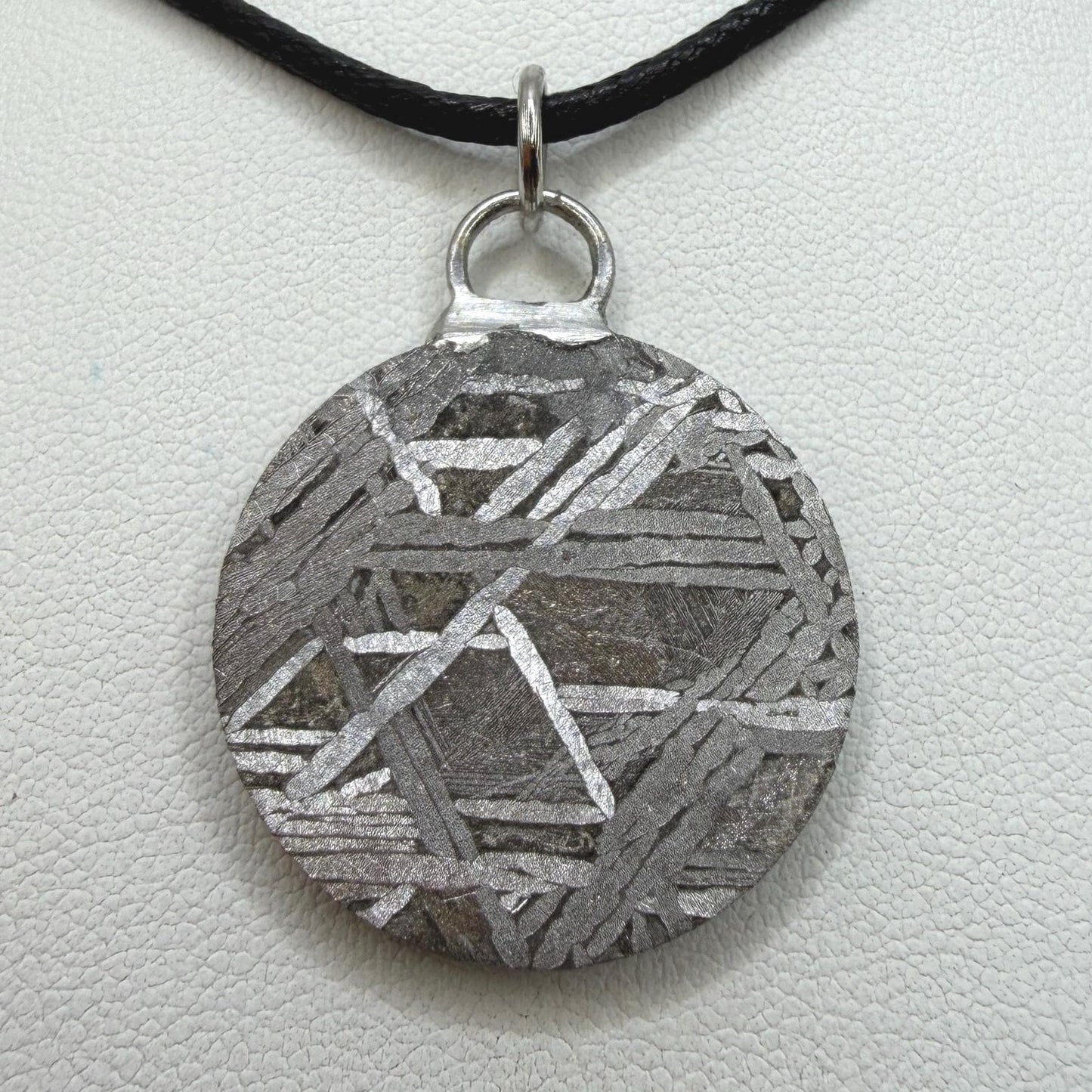 Aletai Meteorite Pendant, Space Jewelry, Etched Iron Widmanstätten 12.11g