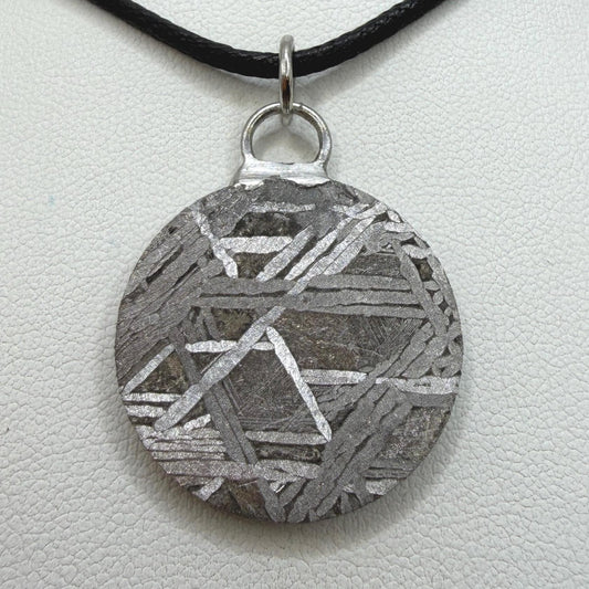 Aletai Meteorite Pendant, Space Jewelry, Etched Iron Widmanstätten 12.11g