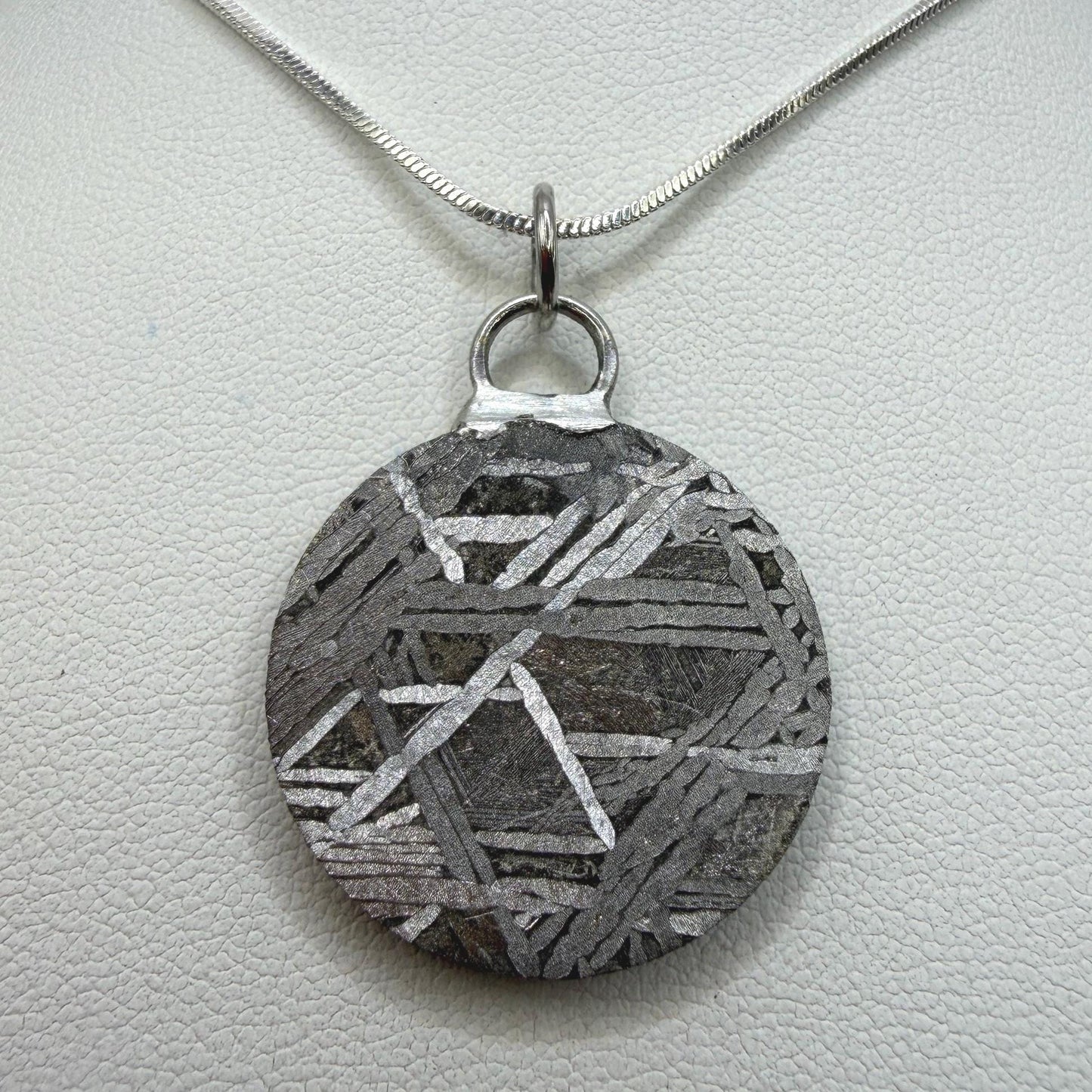 Aletai Meteorite Pendant, Space Jewelry, Etched Iron Widmanstätten 12.11g