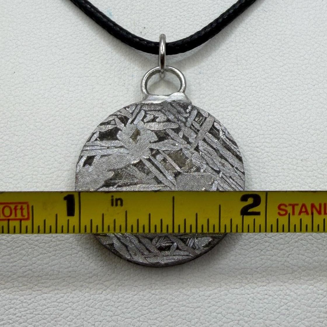 Aletai Meteorite Pendant, Space Jewelry, Etched Iron Widmanstätten 12.11g