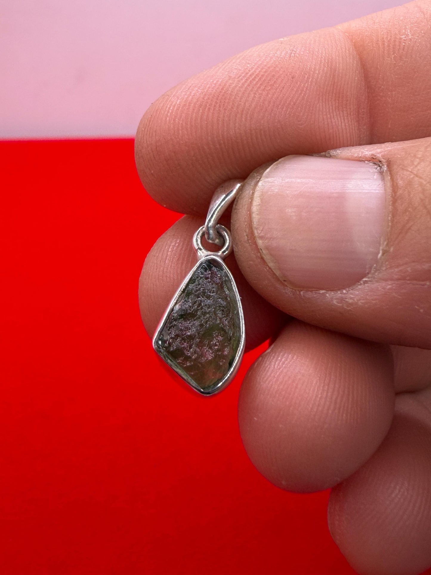 Authentic Moldavite Tektite Pendant: Czech Republic, Reiki Energy