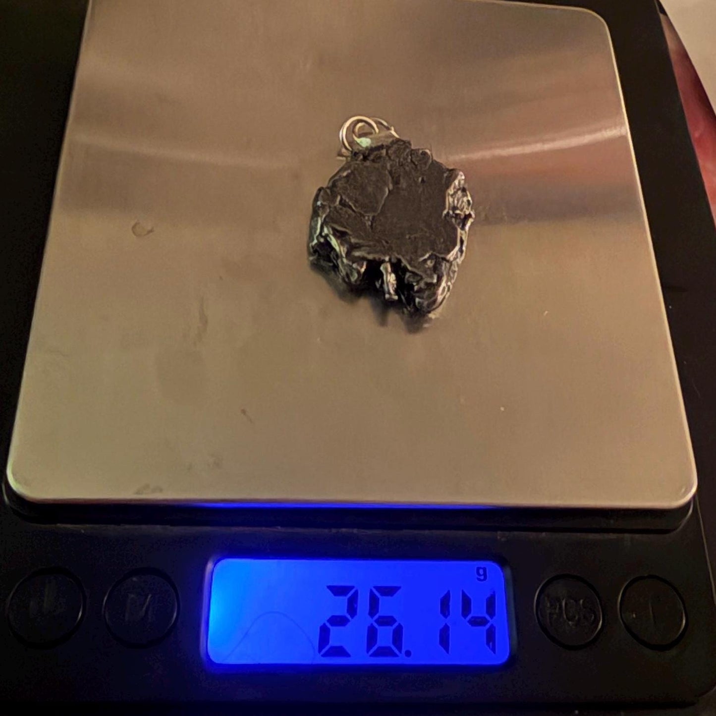 Campo del Cielo Meteorite Pendant: Authentic Iron Meteorite Jewelry, 26.14g