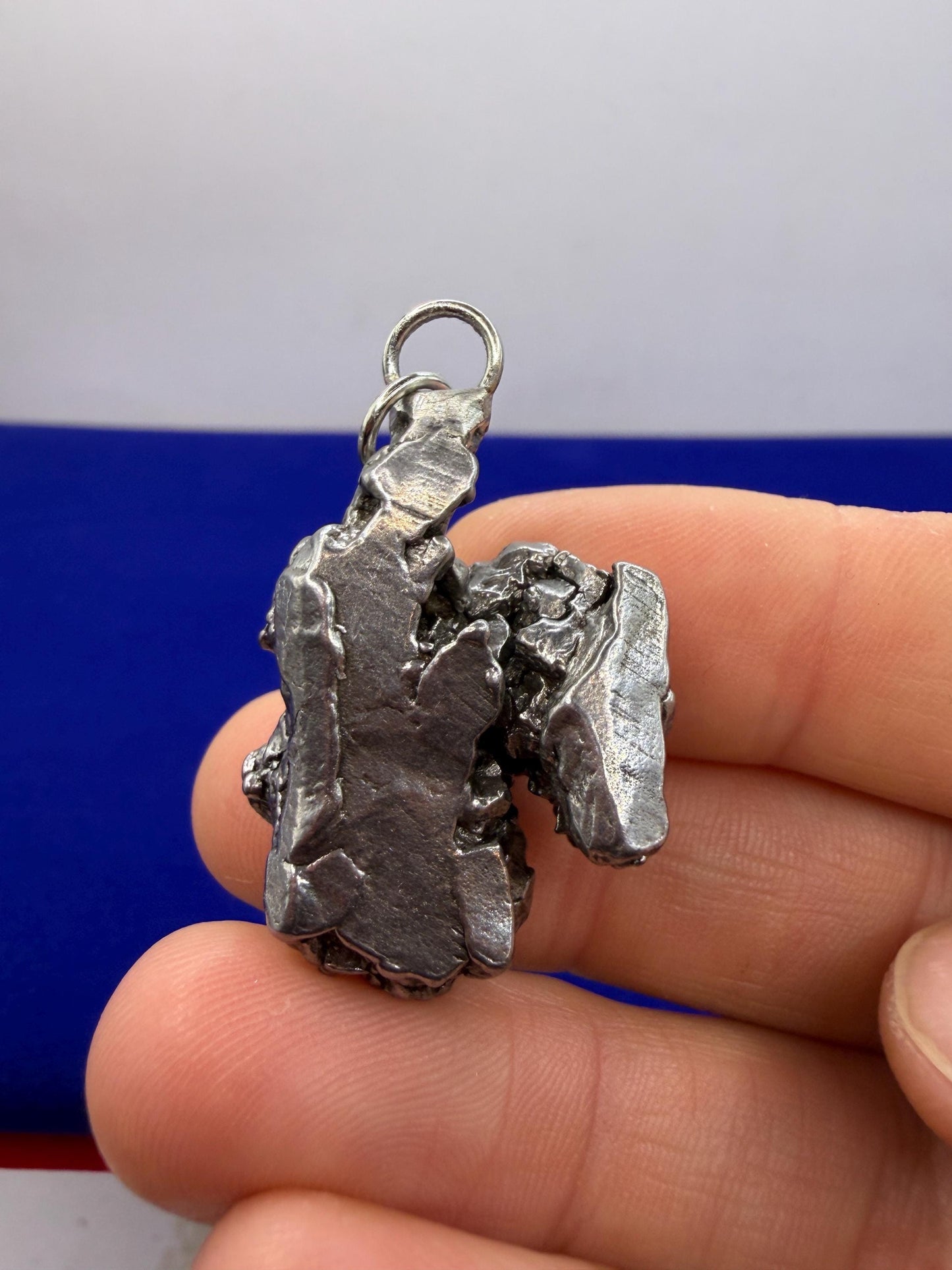 Campo del Cielo Meteorite Pendant: Iron Astronomy Jewelry, Moving Piece, Jigsaw piece, 26.24 grams