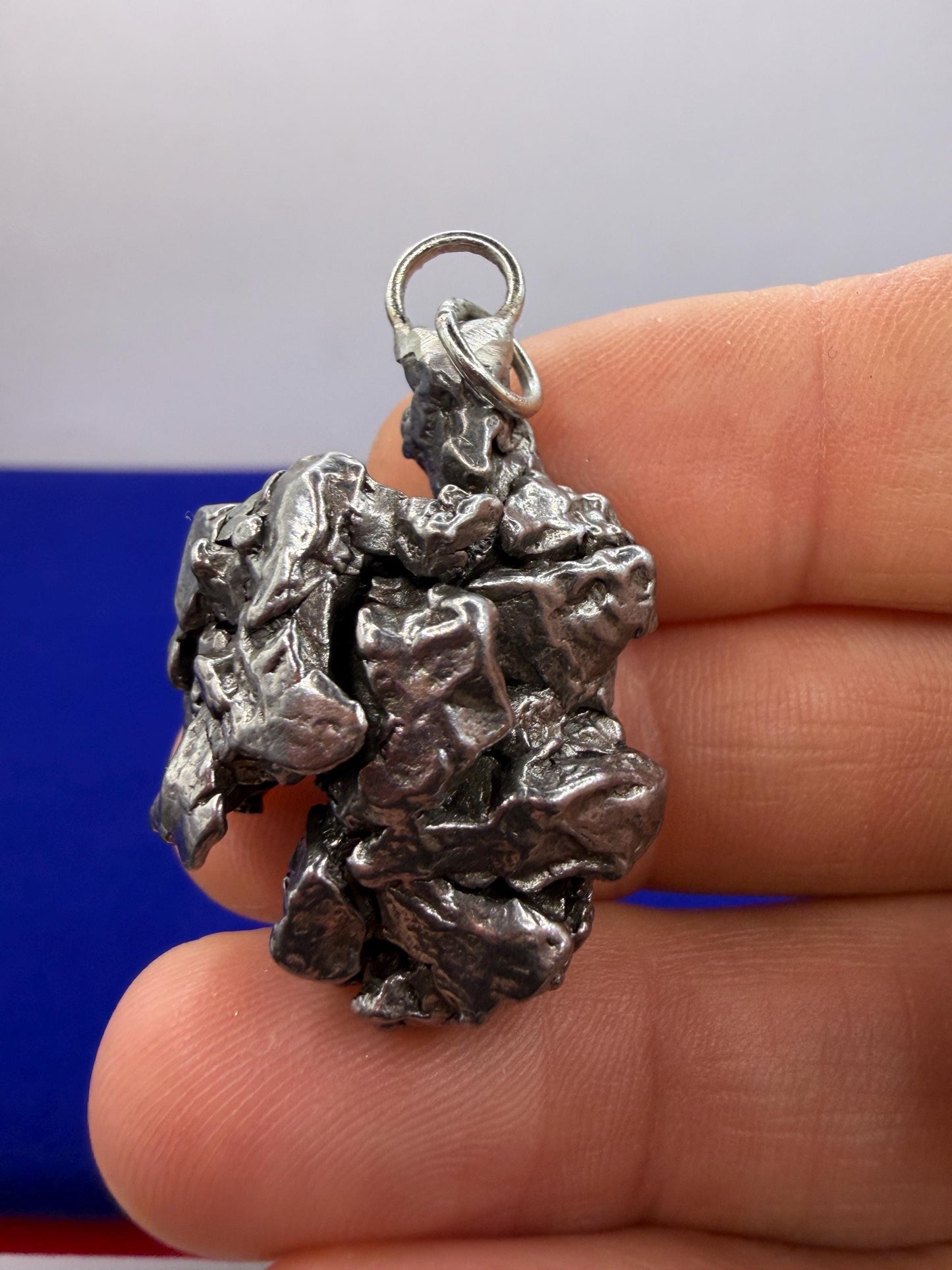 Campo del Cielo Meteorite Pendant: Iron Astronomy Jewelry, Moving Piece, Jigsaw piece, 26.24 grams