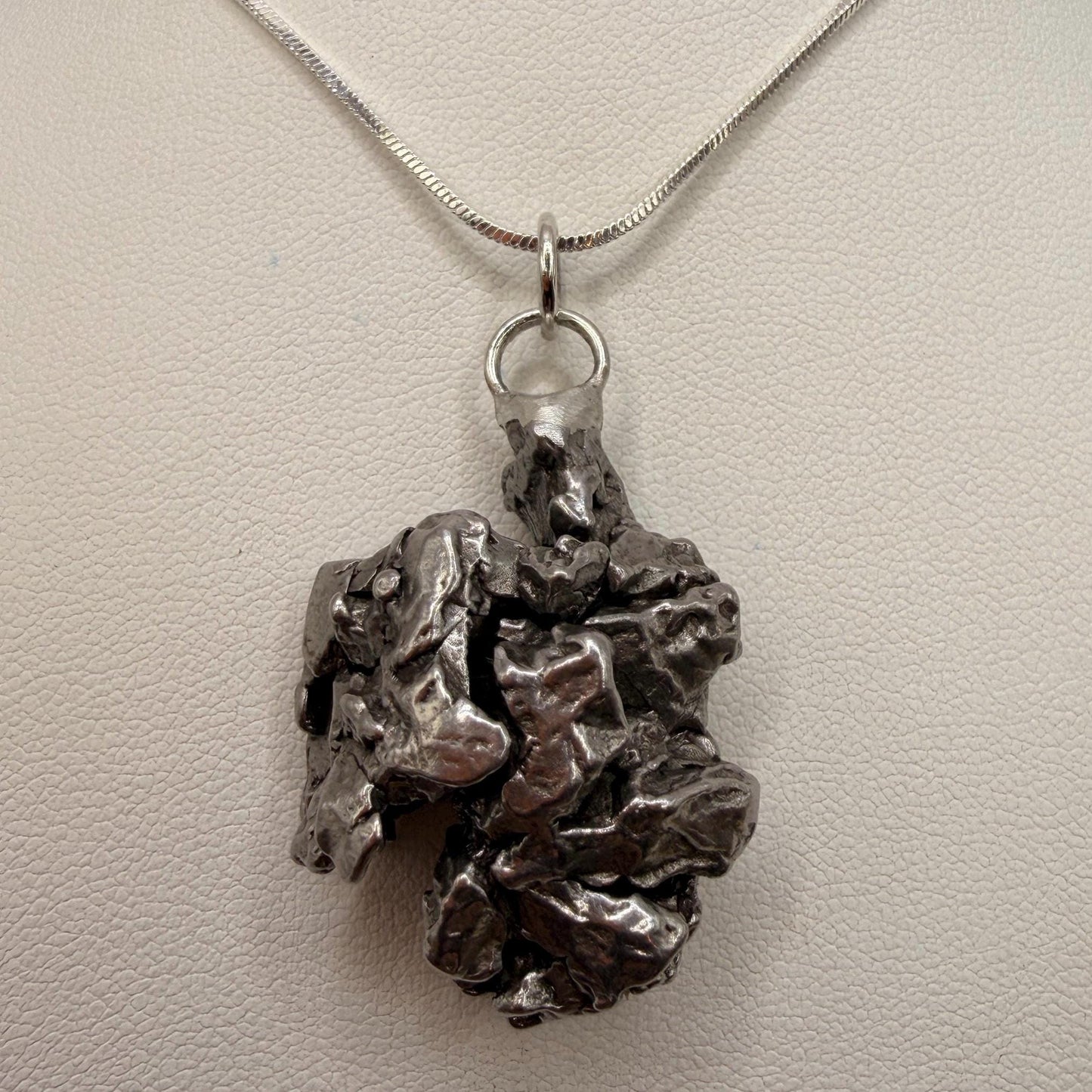 Campo del Cielo Meteorite Pendant: Iron Astronomy Jewelry, Moving Piece, Jigsaw piece, 26.24 grams