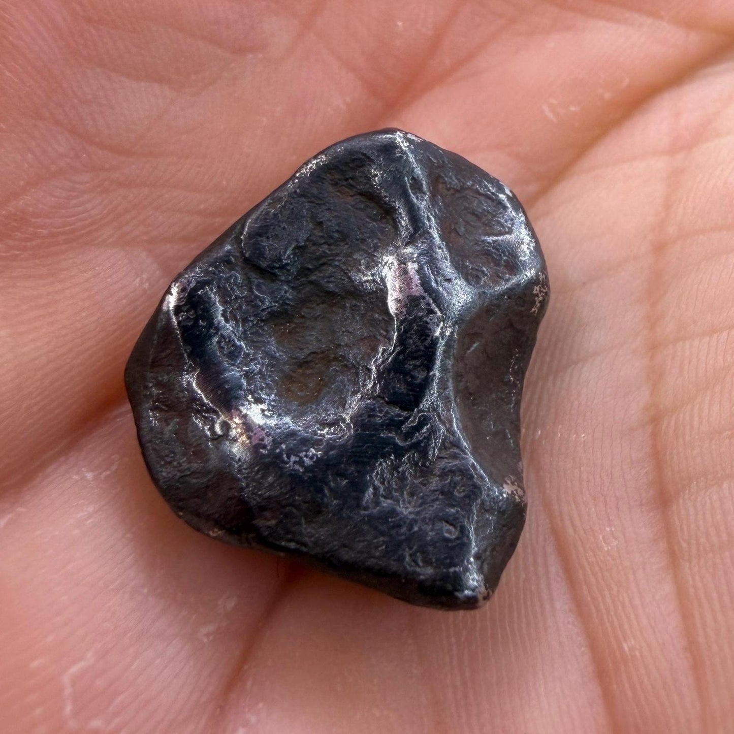 Agoudal Iron Meteorite Specimen: Authentic Meteorite, IIAB Hexahedrite, 10.76 grams