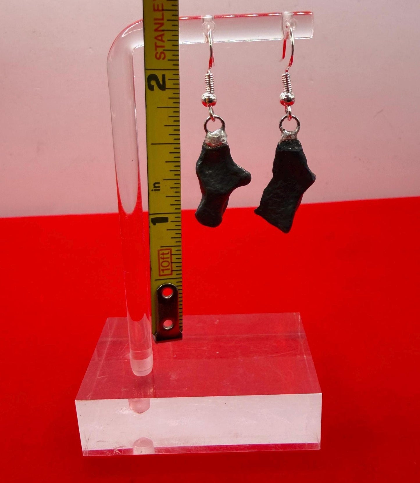 Agoudal Meteorite Dangle Earrings, Genuine Space Rock Jewelry, Sterling Silver Hooks, Handmade Cosmic Gift, 7.01 Grams