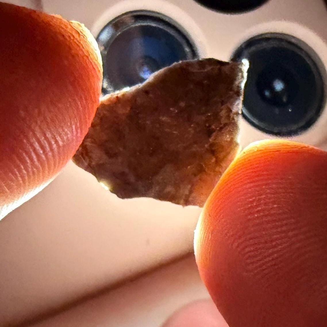 NWA 18045 Lunar Meteorite Slice, Newly Classified, Translucent, Authentic Moon Rock, Melt Breccia, 0.93 grams