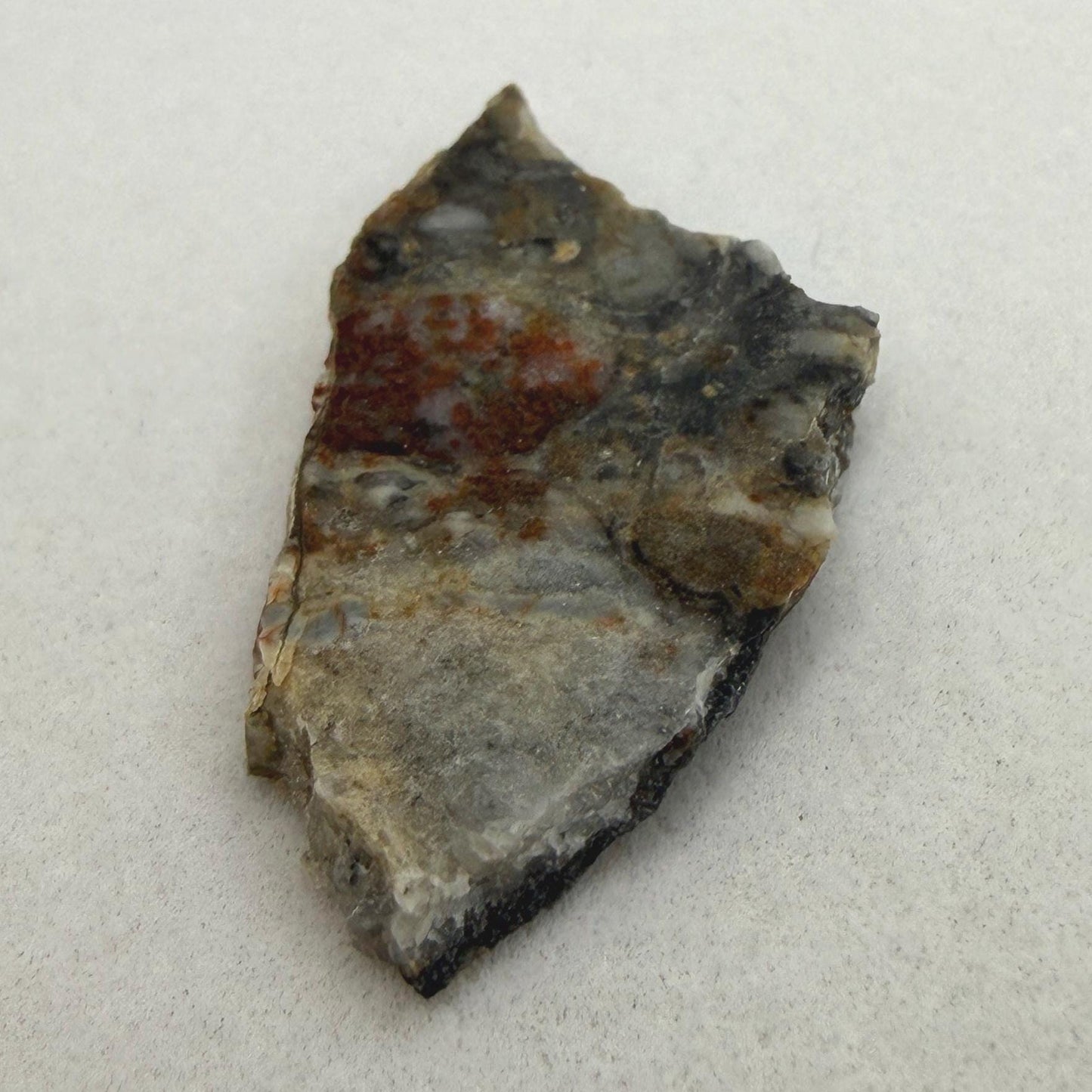 NWA 18045 Lunar Meteorite Slice Pendant, Authentic Moon Rock (Melt Breccia) in a Stainless Steel Window Pendant, 1.39g