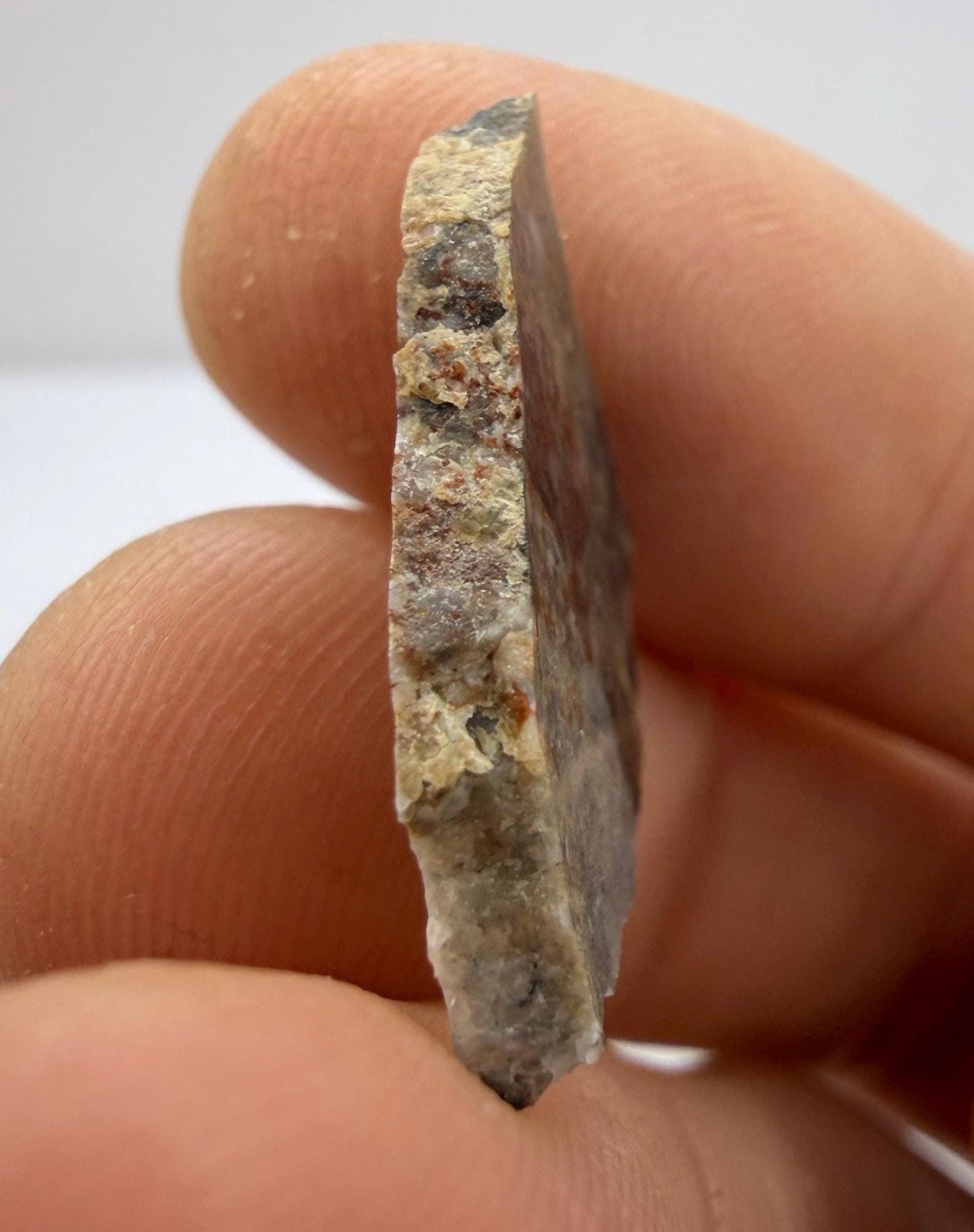 NWA 18045 Lunar Meteorite Slice Pendant, Authentic Moon Rock (Melt Breccia) in a Stainless Steel Window Pendant, 1.39g