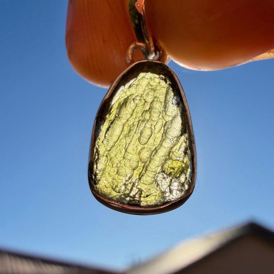 Authentic Moldavite Tektite Pendant: Czech Republic, Reiki Energy, 1.70 gram