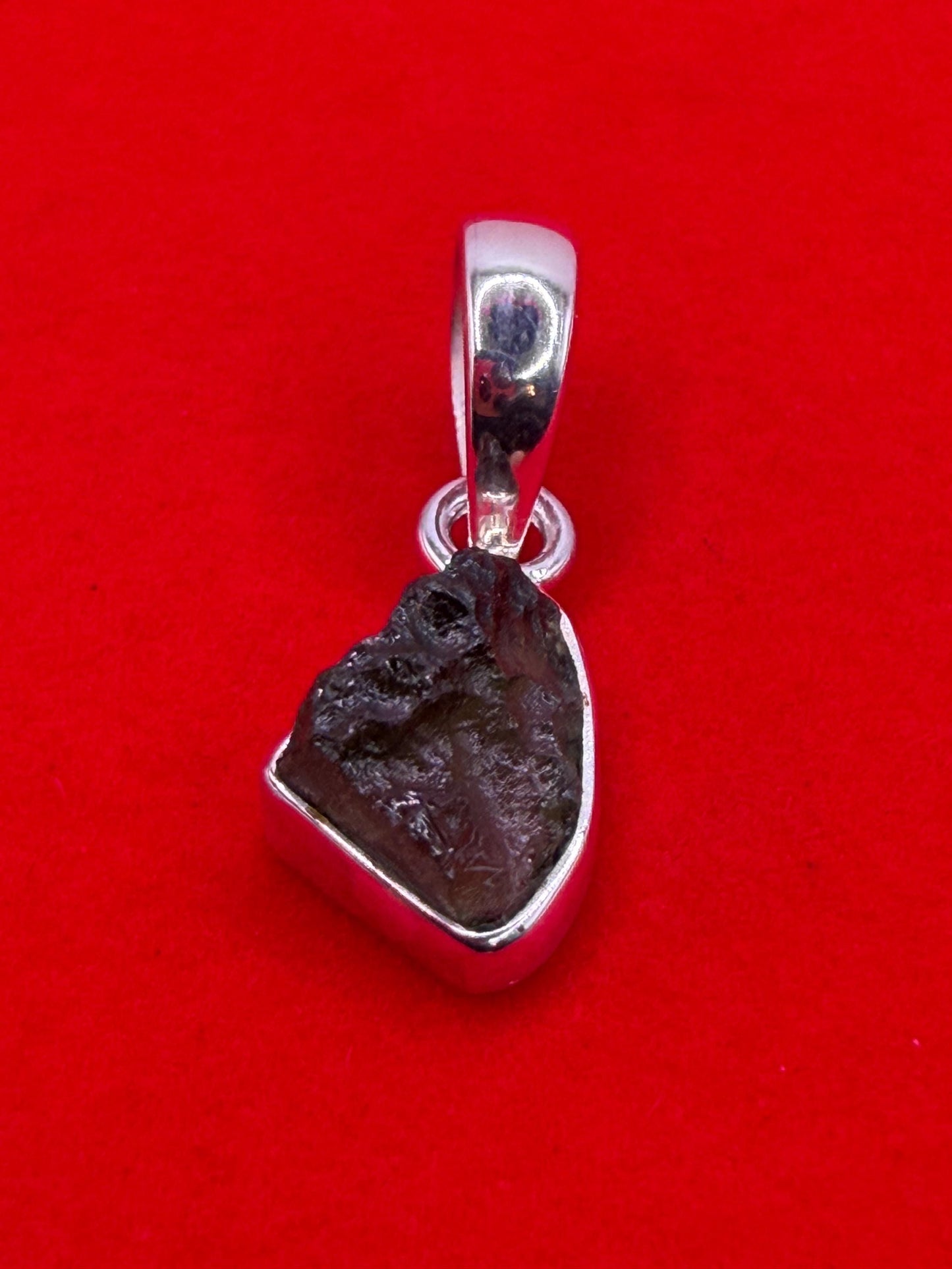 Authentic Moldavite Tektite Pendant: Czech Republic, Reiki Energy, 1.51g