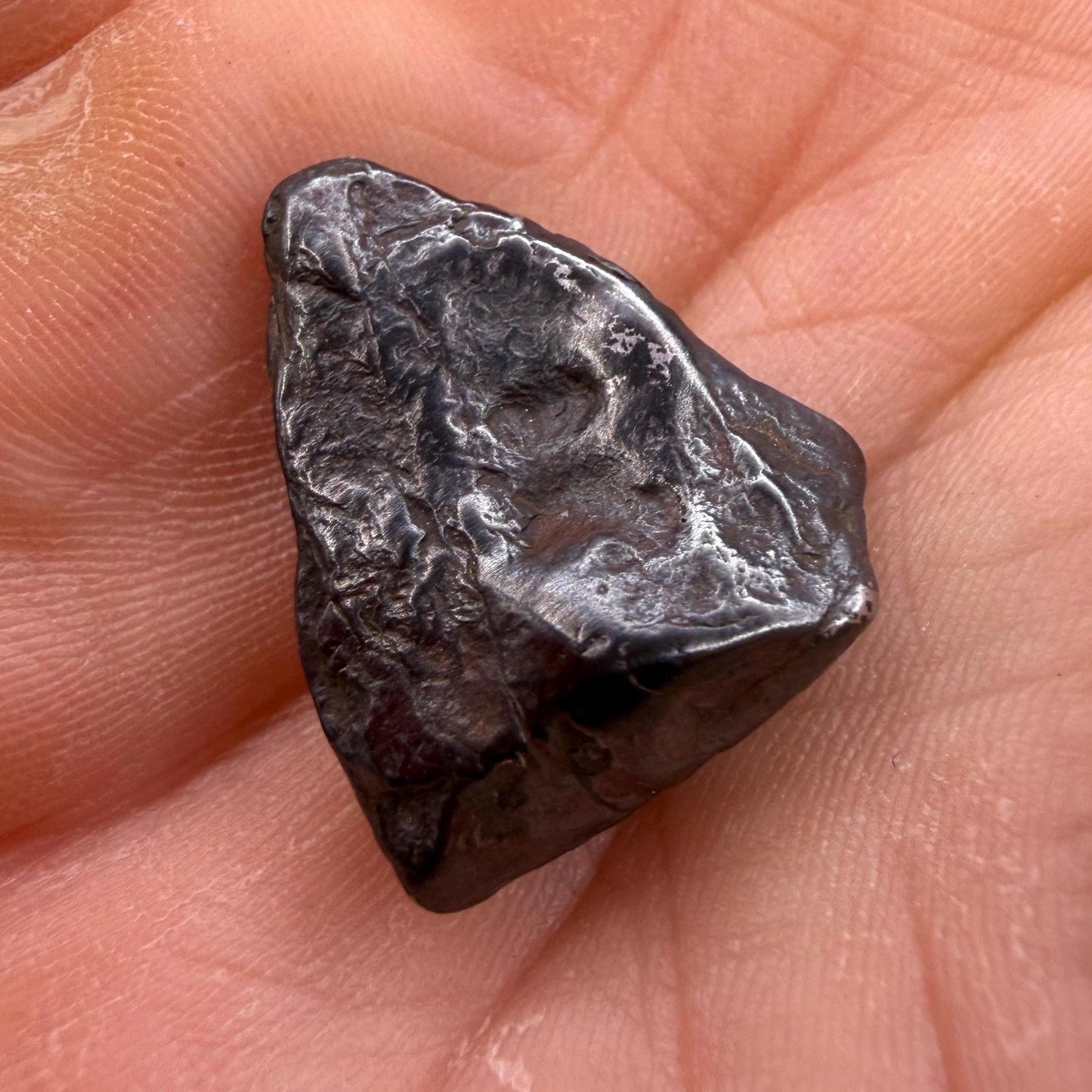 Agoudal Iron Meteorite Specimen: Authentic Meteorite, IIAB Hexahedrite, 7.42 grams