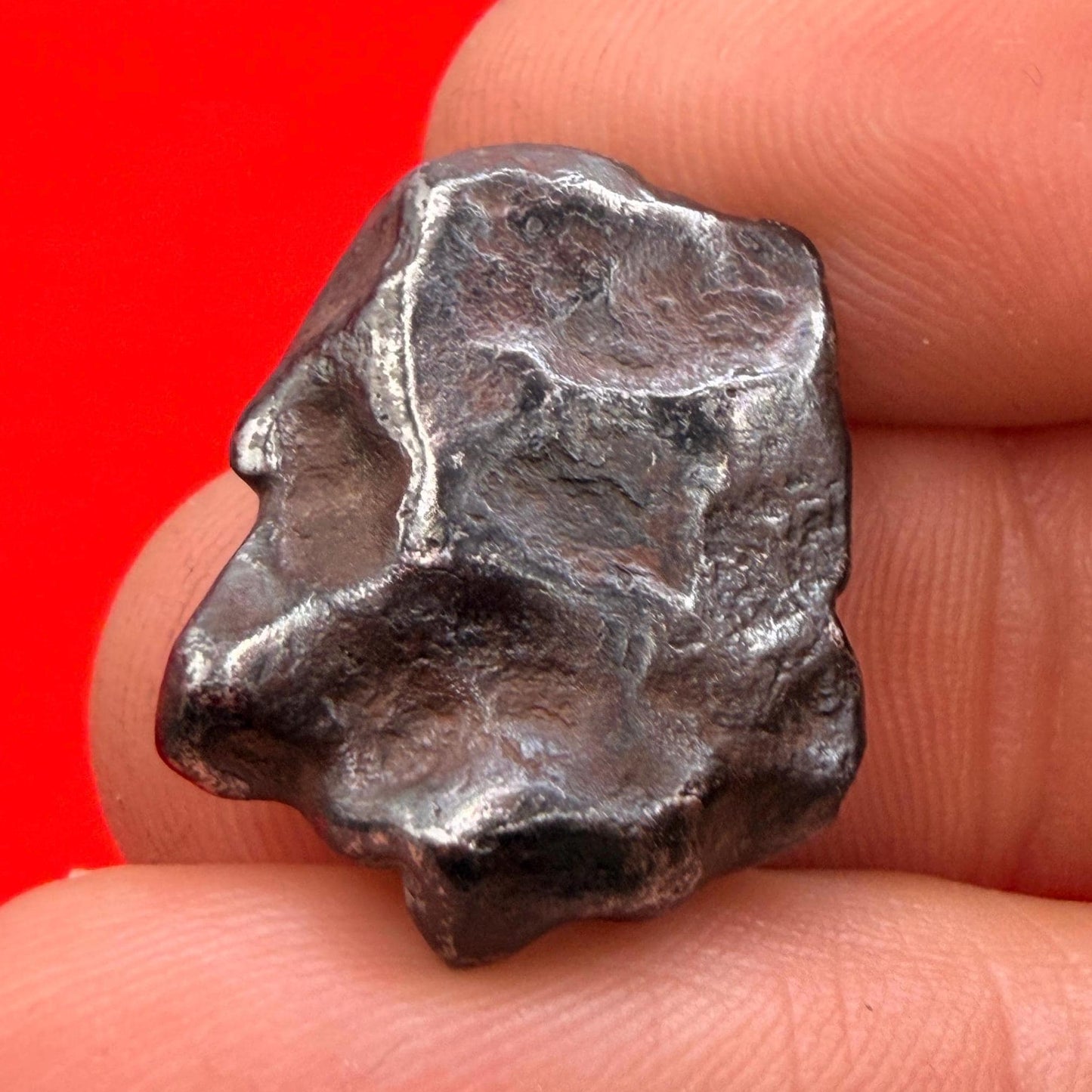 Agoudal Iron Meteorite Specimen: Authentic Meteorite, IIAB Hexahedrite, 8.09 grams