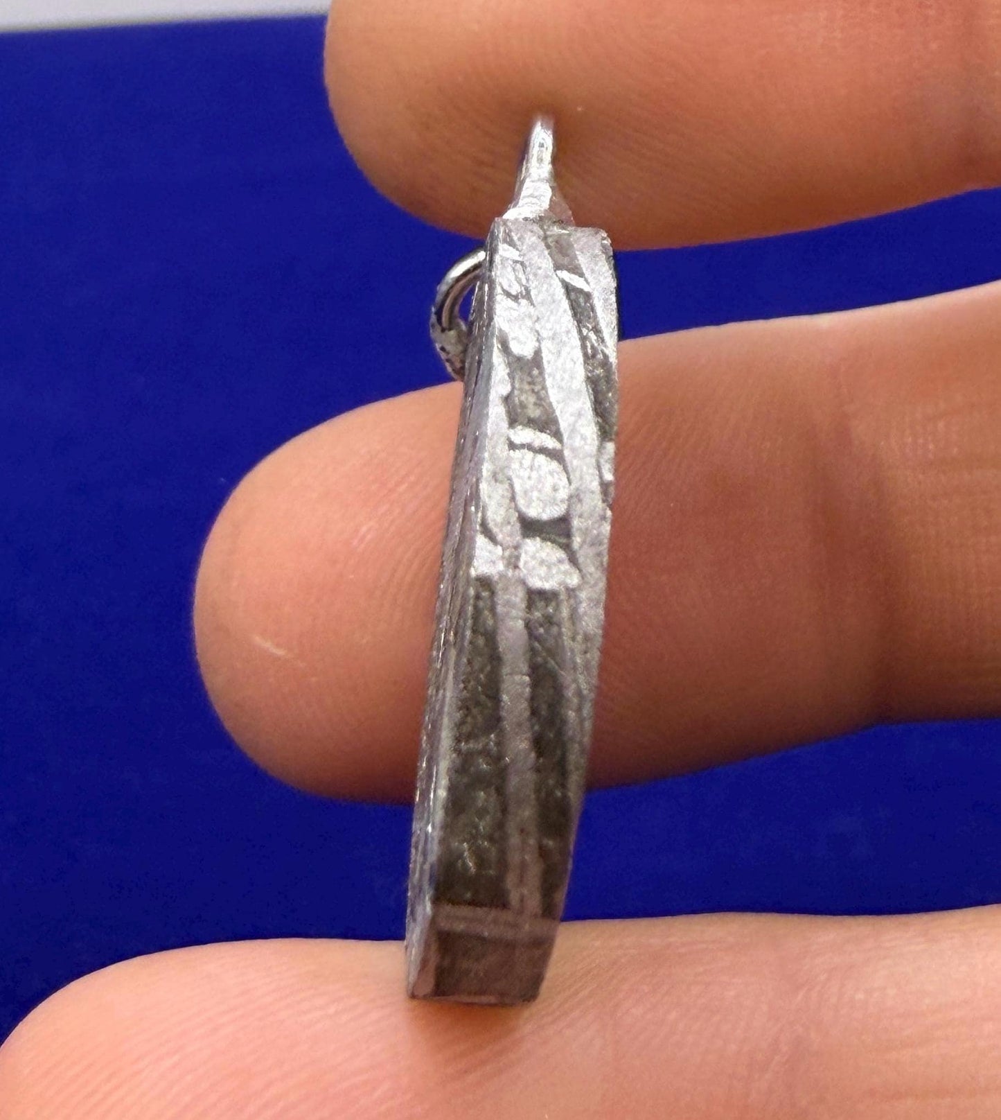 Aletai Meteorite Pendant, Space Jewelry, Etched Iron Widmanstätten 14.69g