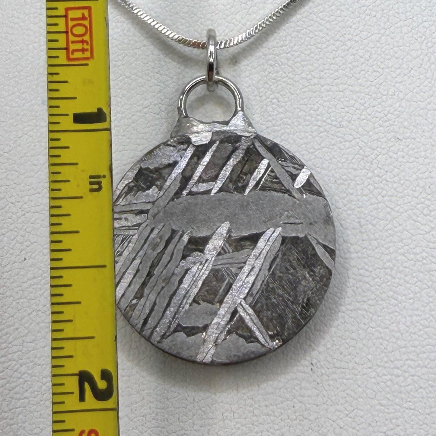 Aletai Meteorite Pendant, Space Jewelry, Etched Iron Widmanstätten 14.69g