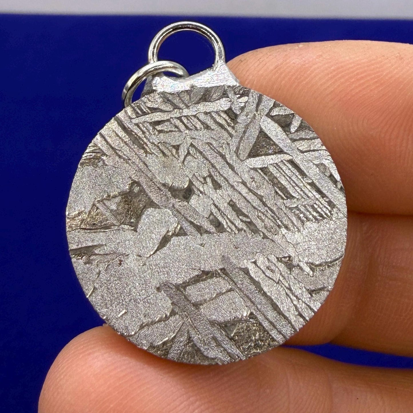 Aletai Meteorite Pendant, Space Jewelry, Etched Iron Widmanstätten 12.11g