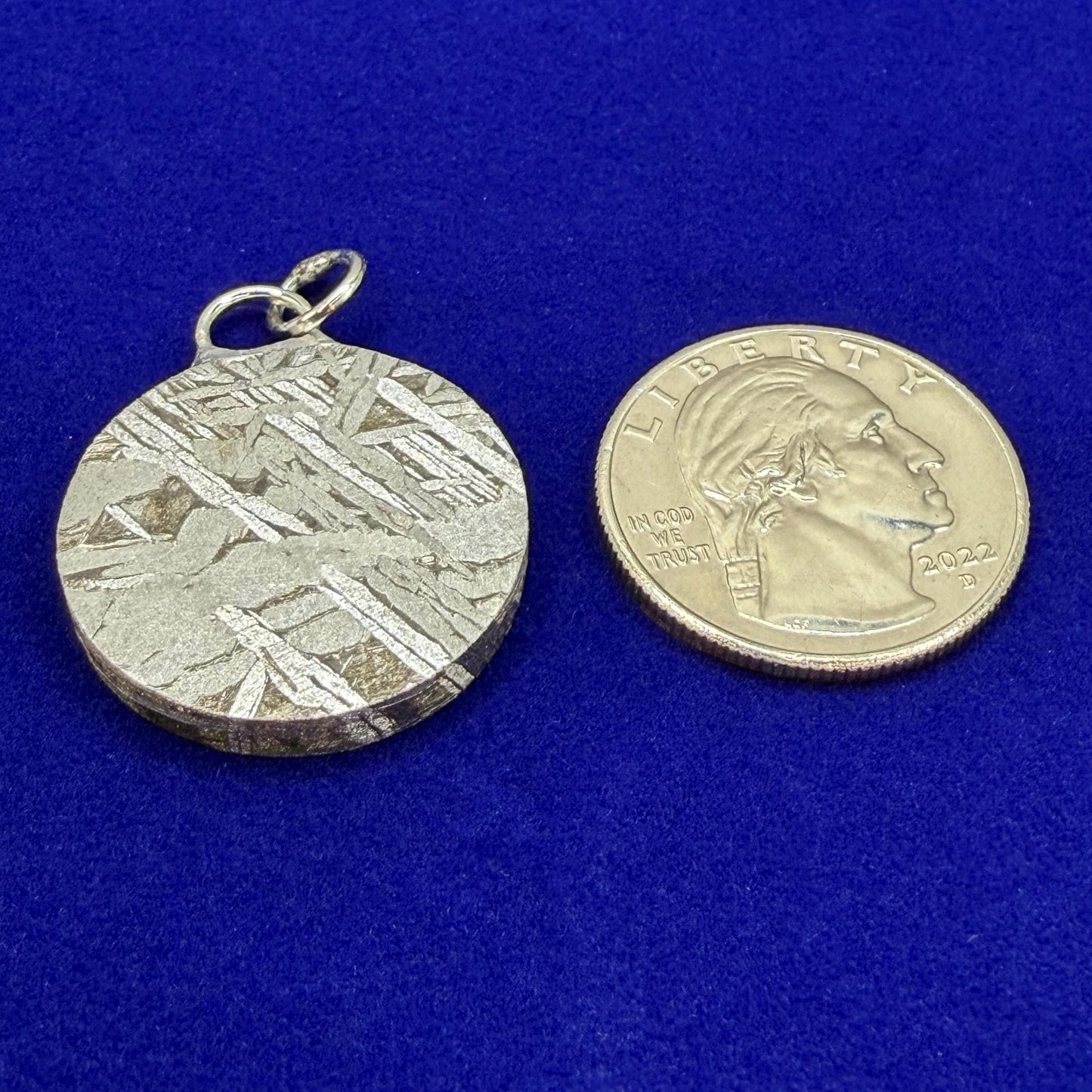 Aletai Meteorite Pendant, Space Jewelry, Etched Iron Widmanstätten 12.11g