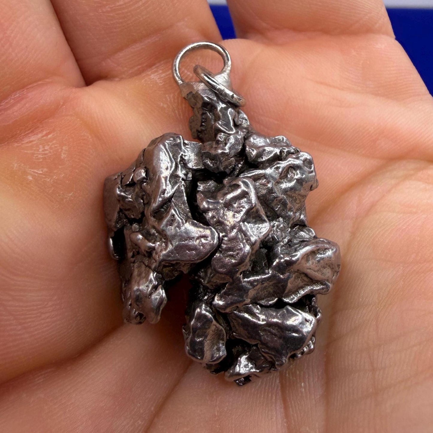 Campo del Cielo Meteorite Pendant: Iron Astronomy Jewelry, Moving Piece, Jigsaw piece, 26.24 grams