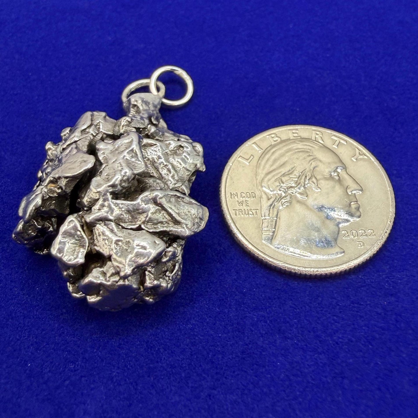 Campo del Cielo Meteorite Pendant: Iron Astronomy Jewelry, Moving Piece, Jigsaw piece, 26.24 grams