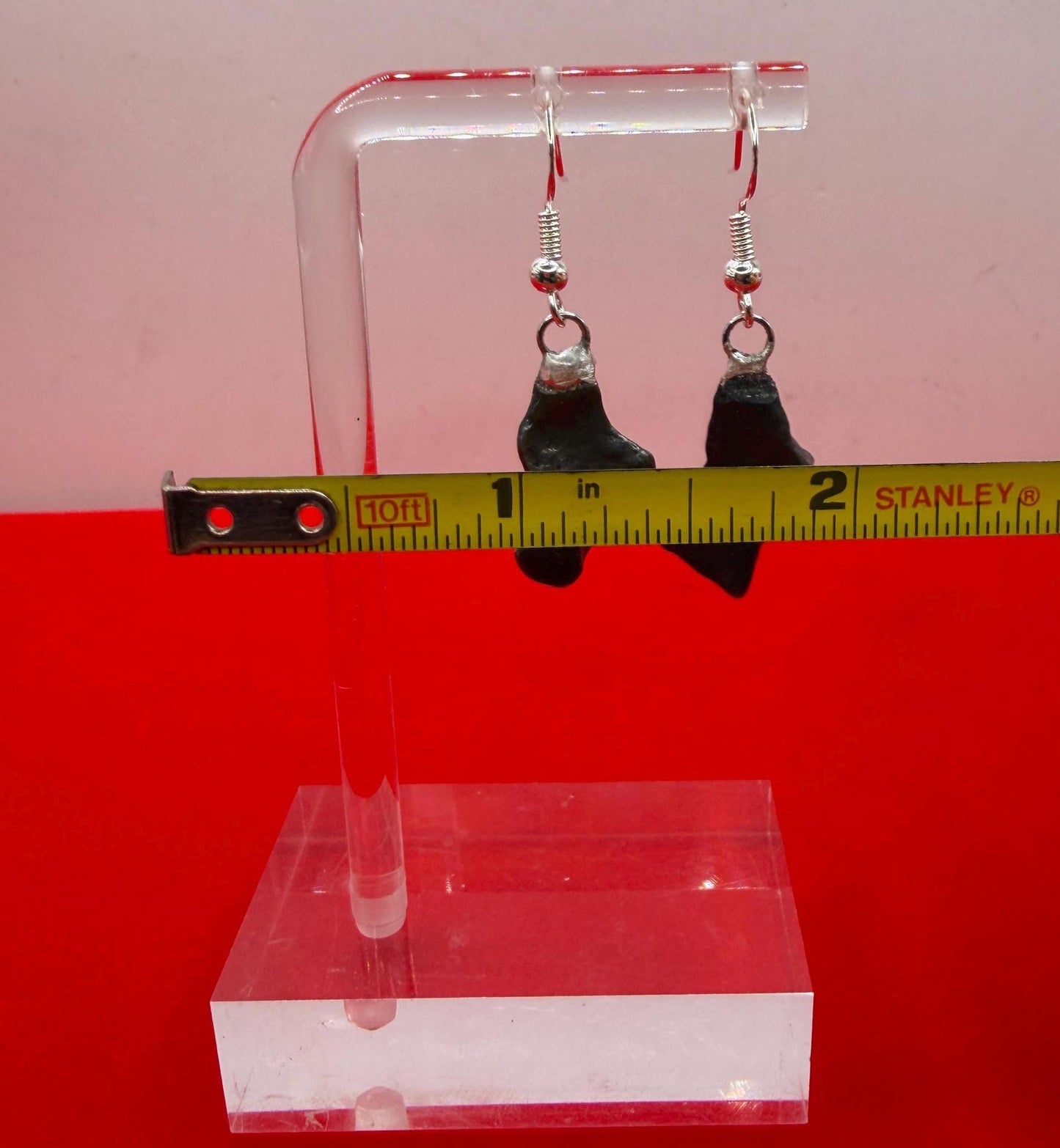 Agoudal Meteorite Dangle Earrings, Genuine Space Rock Jewelry, Sterling Silver Hooks, Handmade Cosmic Gift, 7.01 Grams