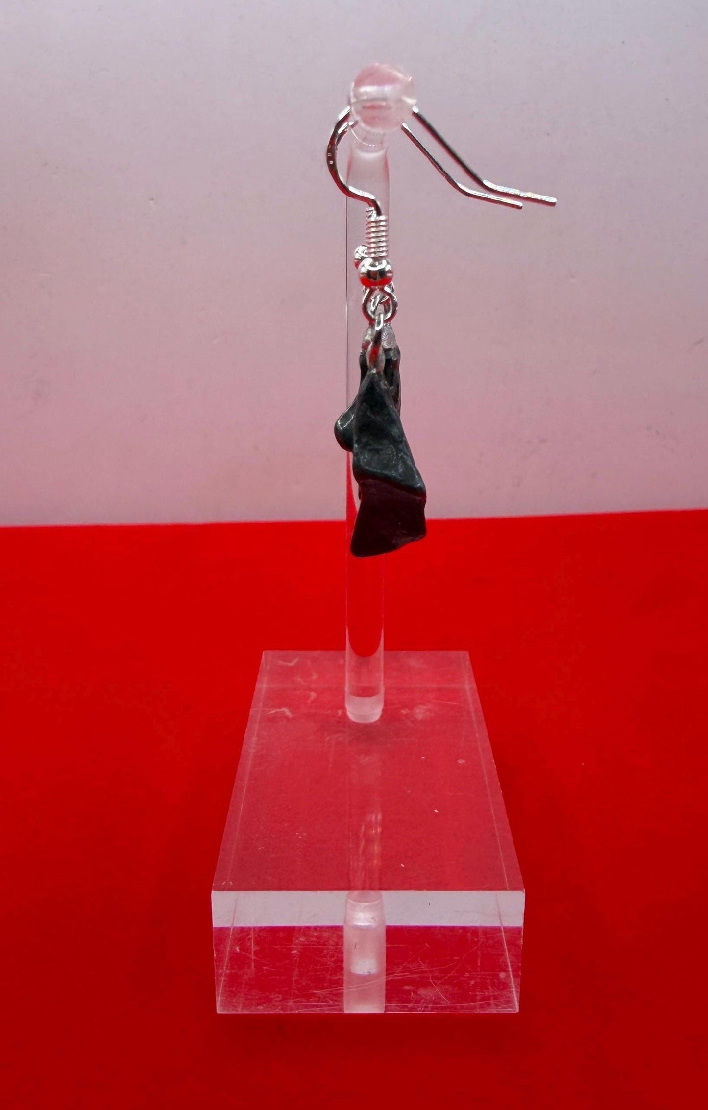 Agoudal Meteorite Dangle Earrings, Genuine Space Rock Jewelry, Sterling Silver Hooks, Handmade Cosmic Gift, 7.01 Grams